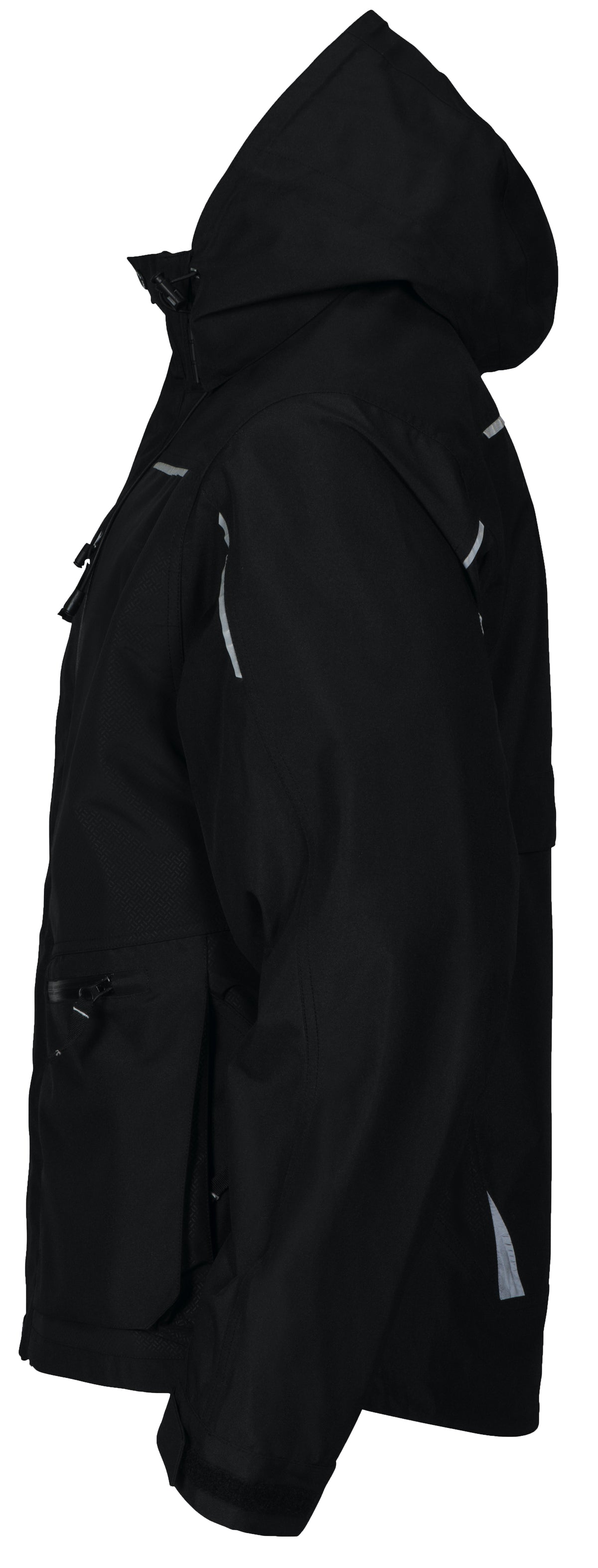 ProJob 3410 3-Lagige Wind- und Wasserdichte Hardshell Jacke Schwarz, Seitenansicht links