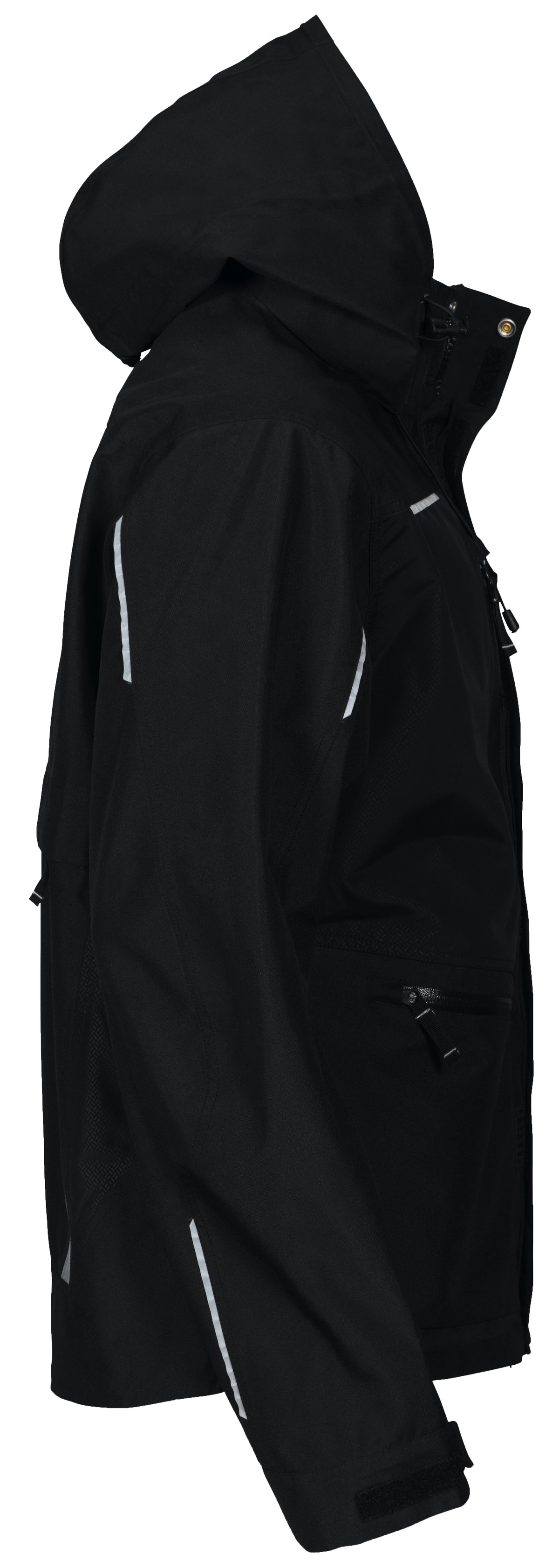 ProJob 3410 3-Lagige Wind- und Wasserdichte Hardshell Jacke Schwarz, Seitenansicht rechts