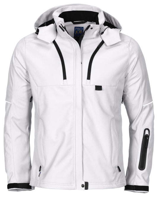 ProJob 3412 Damen 3-Lagige Softshell Jacke Weiss, Vorderansicht