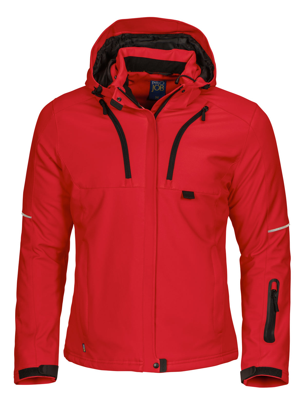 ProJob 3412 Damen 3-Lagige Softshell Jacke Rot, Vorderansicht