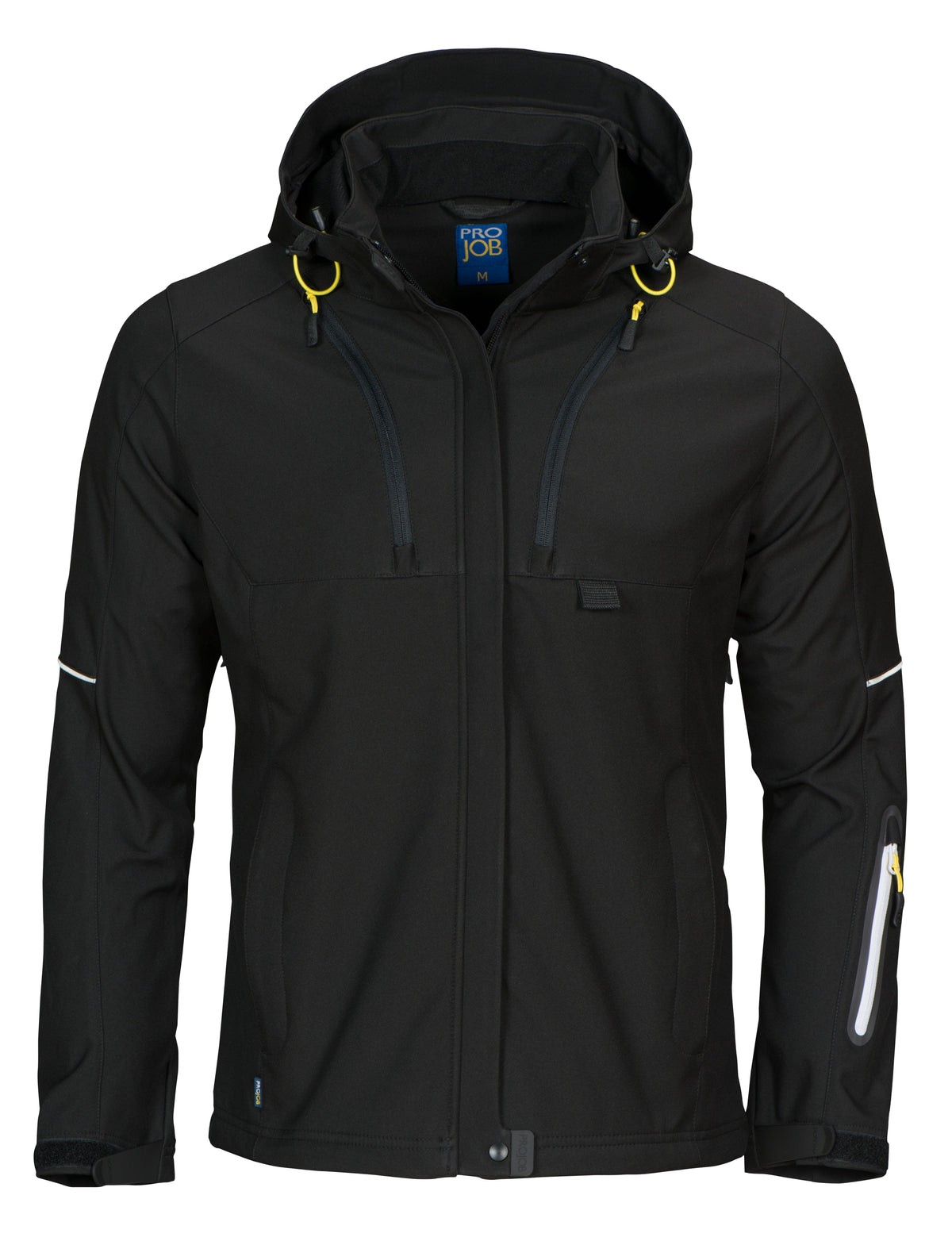 ProJob 3412 Damen 3-Lagige Softshell Jacke Schwarz, Vorderansicht