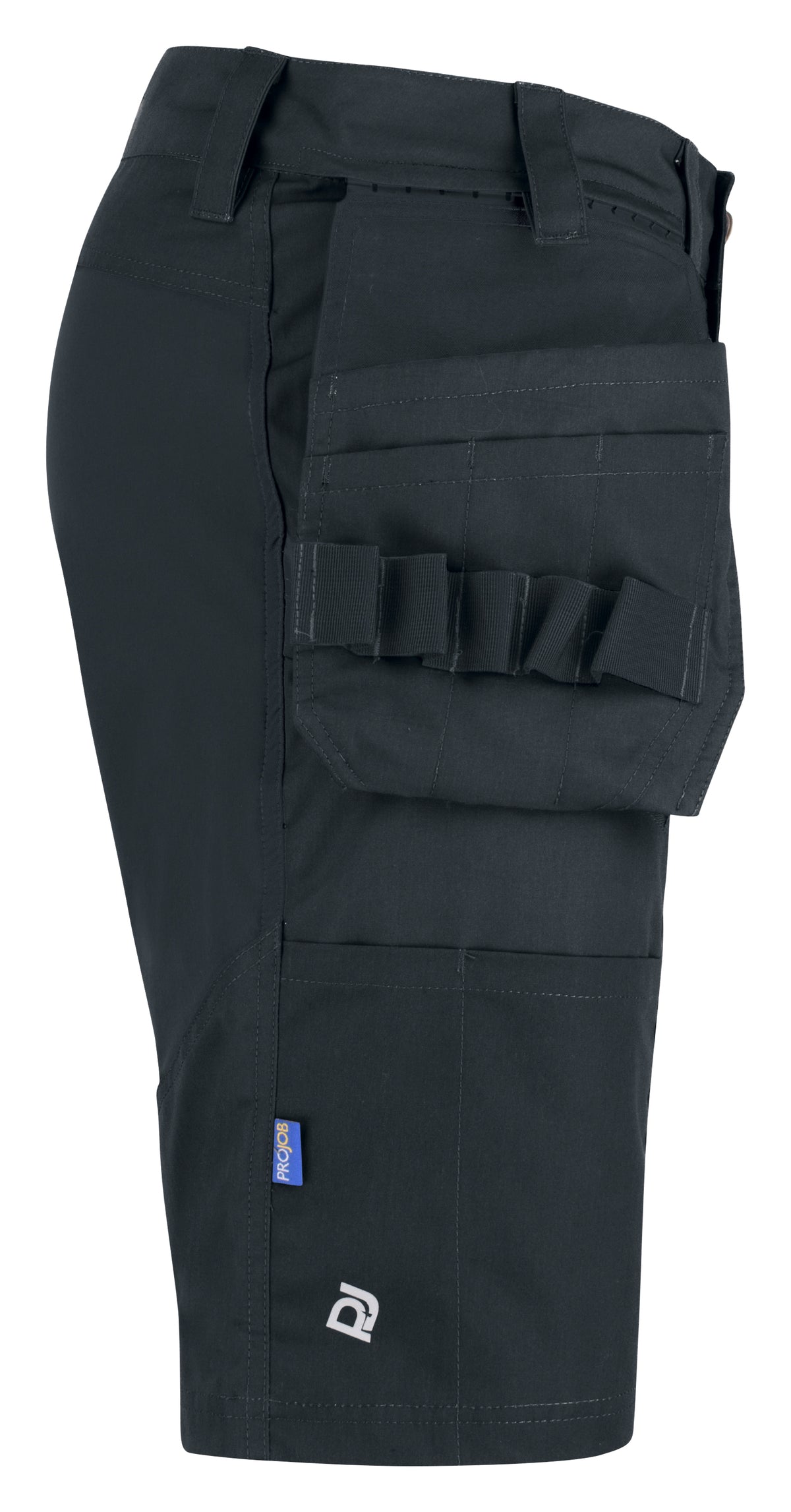 ProJob 3521 Funktionale Shorts mit Abnehmbaren Hängetaschen Modern Geschnitten Schwarz, Seitenansicht links