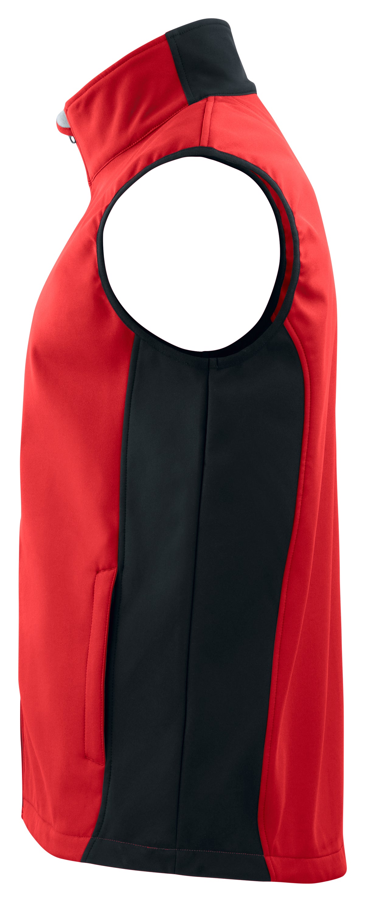 ProJob 3702 Softshell Weste mit Kontrastelementen Rot, Seitenansicht links