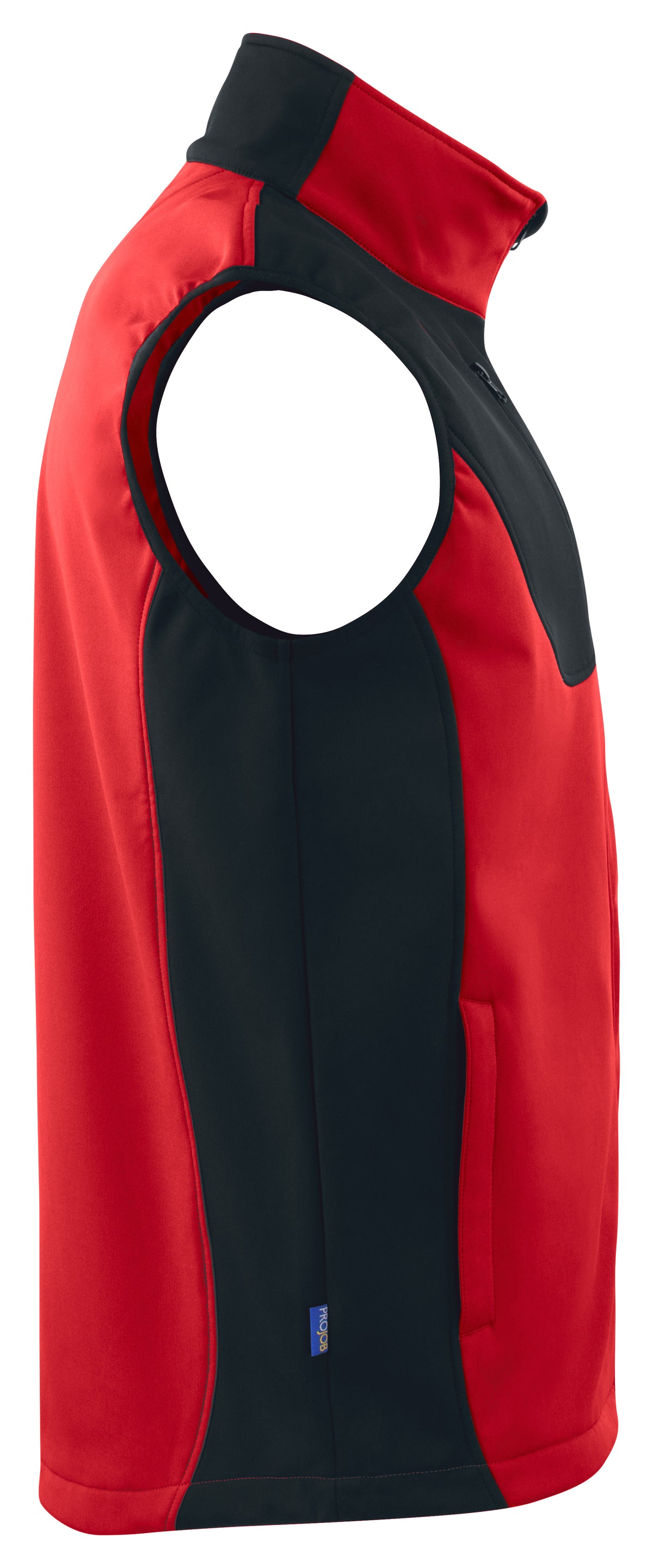 ProJob 3702 Softshell Weste mit Kontrastelementen Rot, Seitenansicht rechts