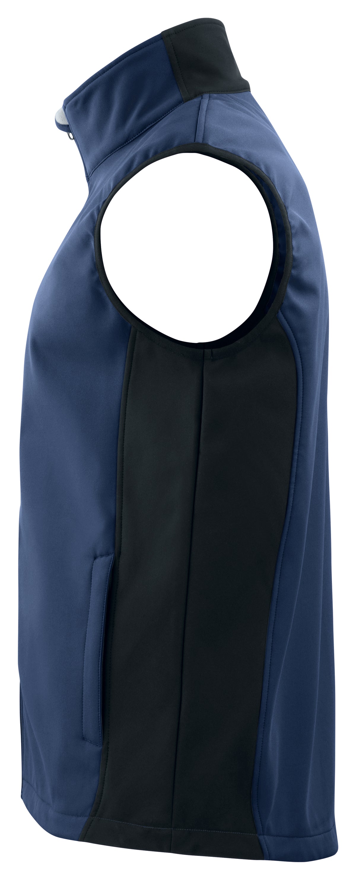 ProJob 3702 Softshell Weste mit Kontrastelementen Marine, Seitenansicht links