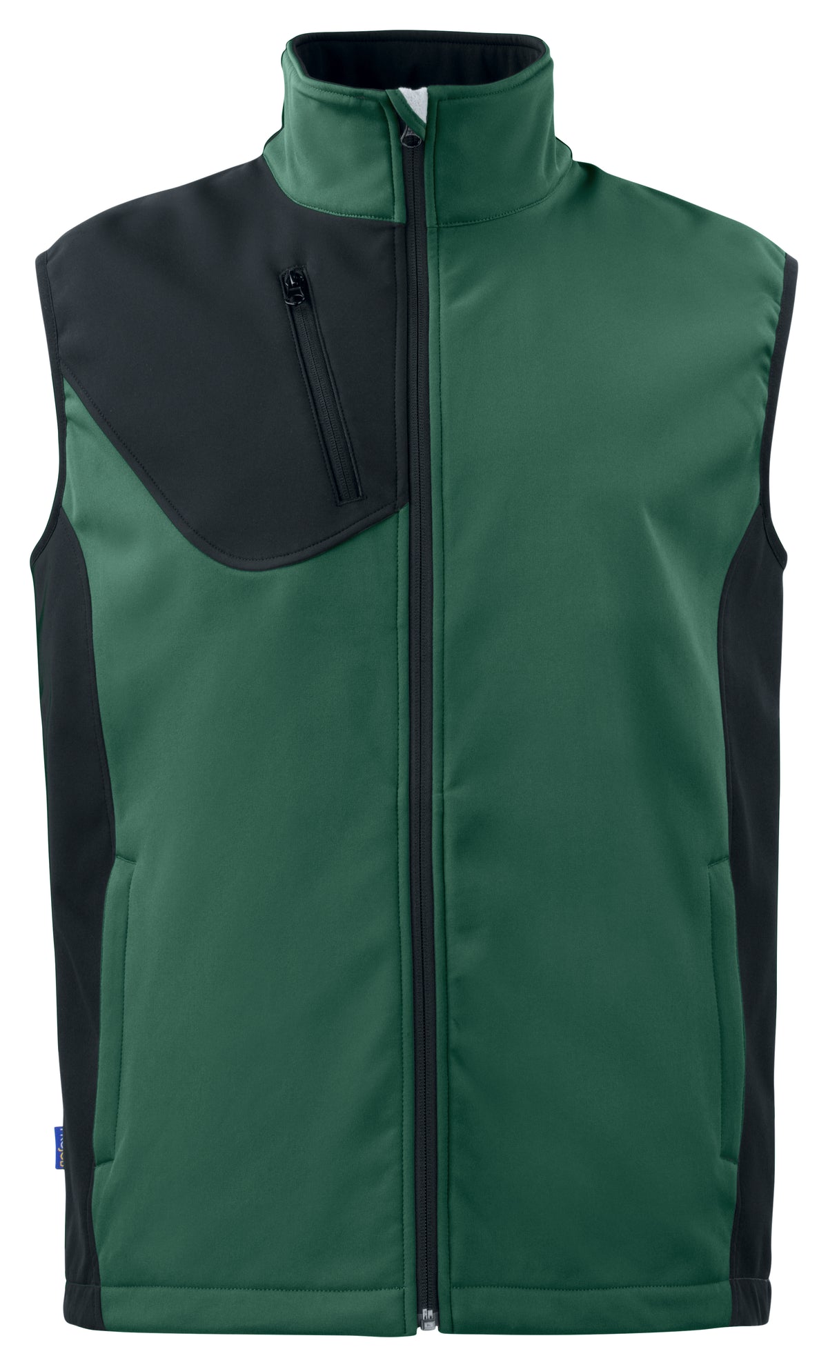 ProJob 3702 Softshell Weste mit Kontrastelementen Grün, Vorderansicht
