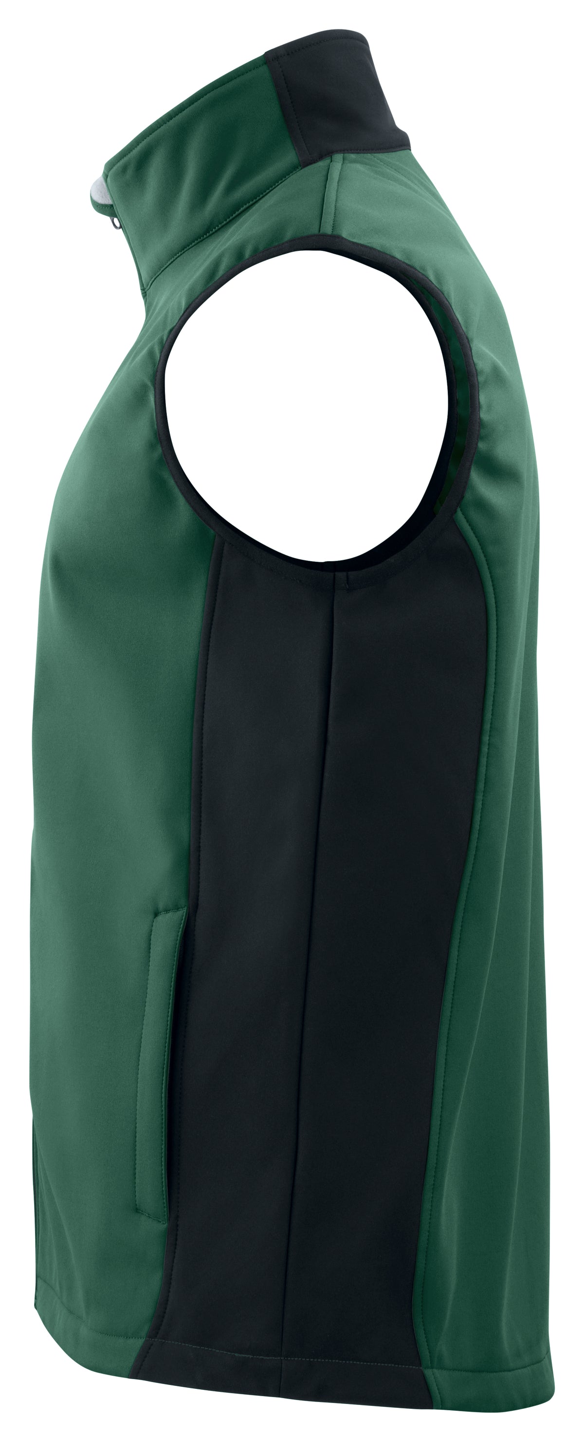 ProJob 3702 Softshell Weste mit Kontrastelementen Grün, Seitenansicht links