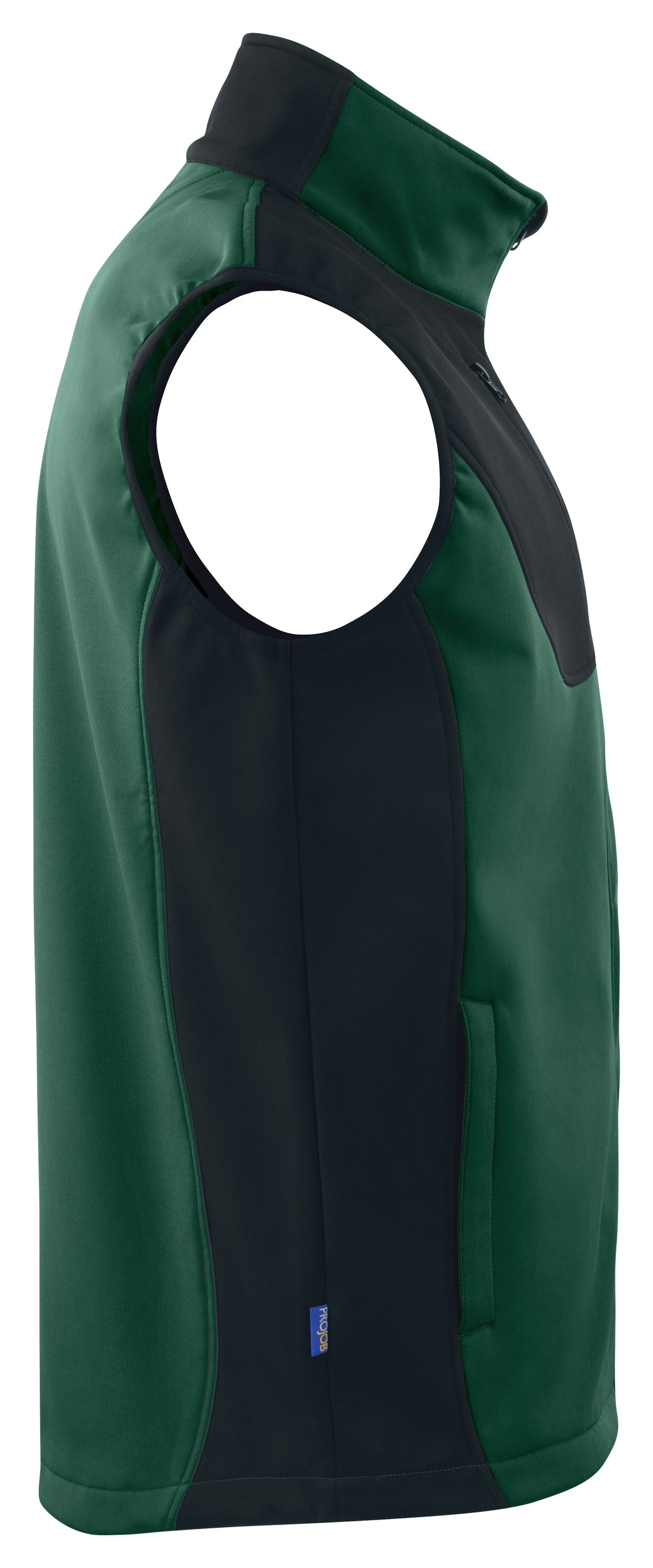 ProJob 3702 Softshell Weste mit Kontrastelementen Grün, Seitenansicht rechts