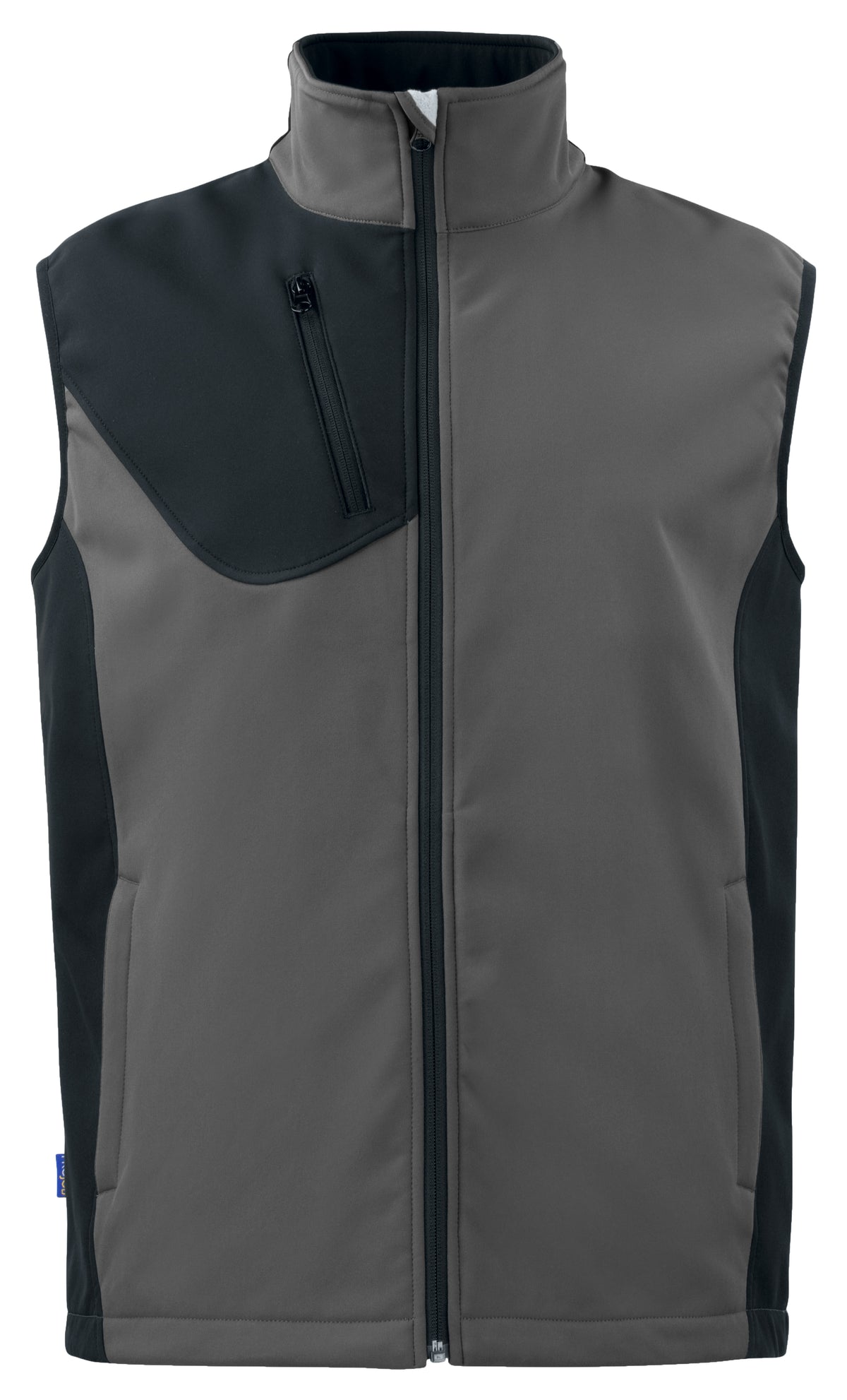 ProJob 3702 Softshell Weste mit Kontrastelementen Grau, Vorderansicht