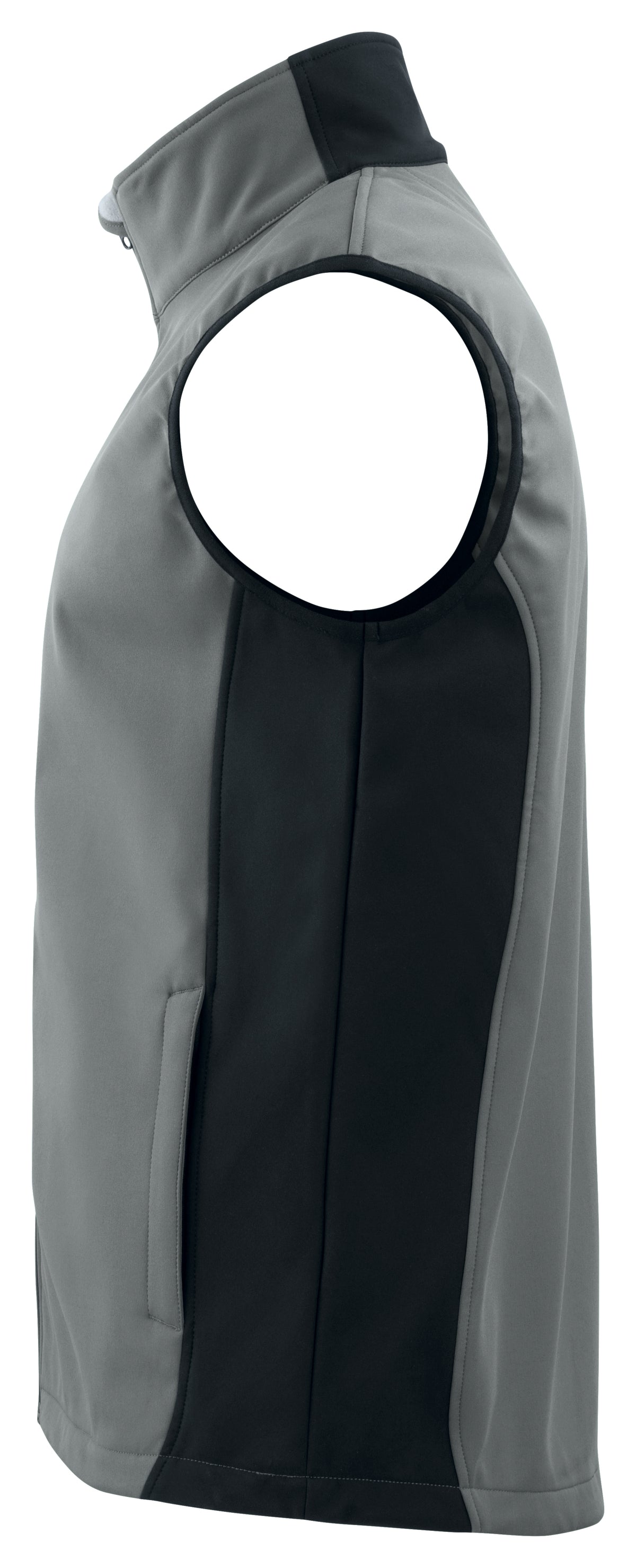 ProJob 3702 Softshell Weste mit Kontrastelementen Grau, Seitenansicht links