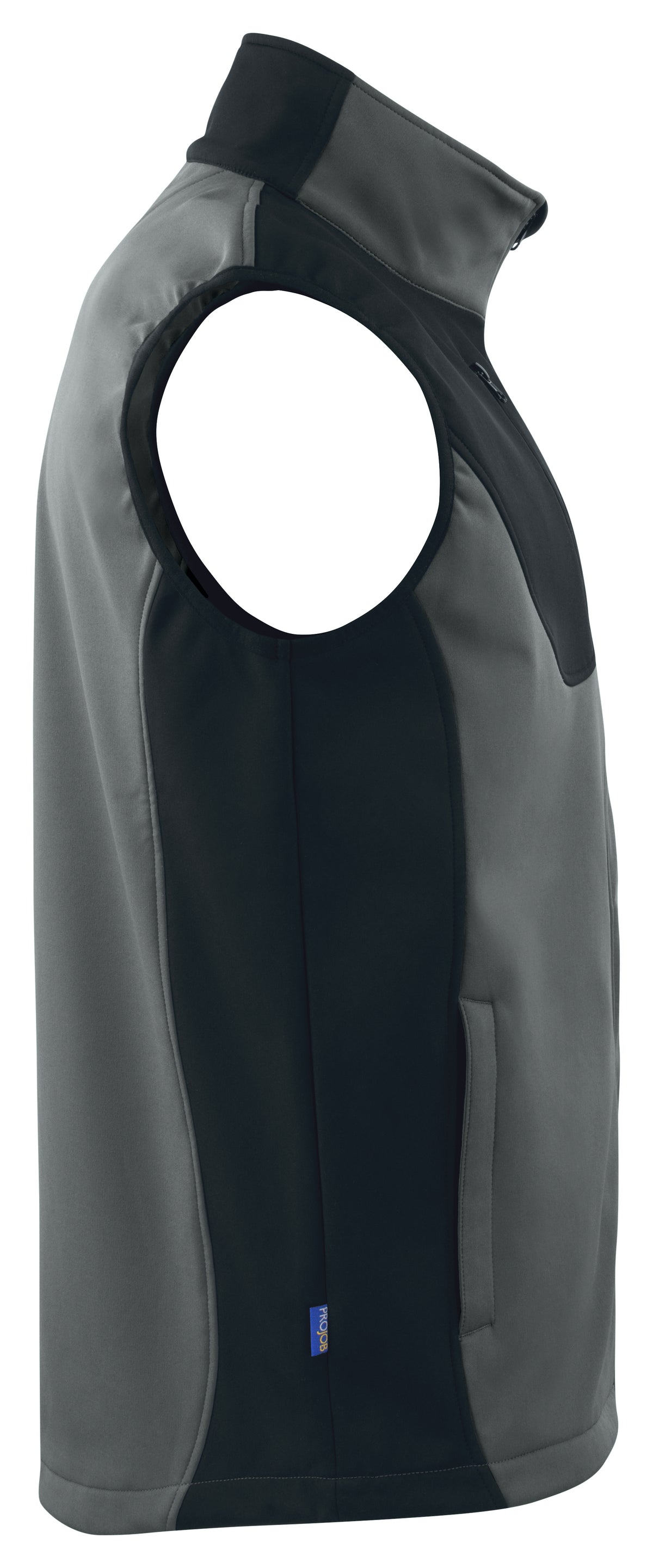 ProJob 3702 Softshell Weste mit Kontrastelementen Grau, Seitenansicht rechts