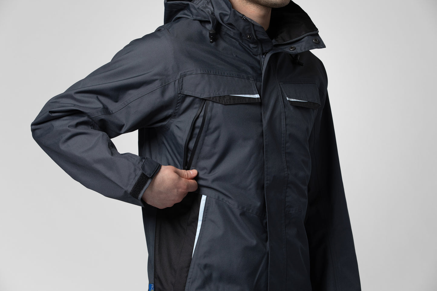 PRO JOB - 4440 Wind-und Wasserdichte Regenjacke mit Kontrastelementen