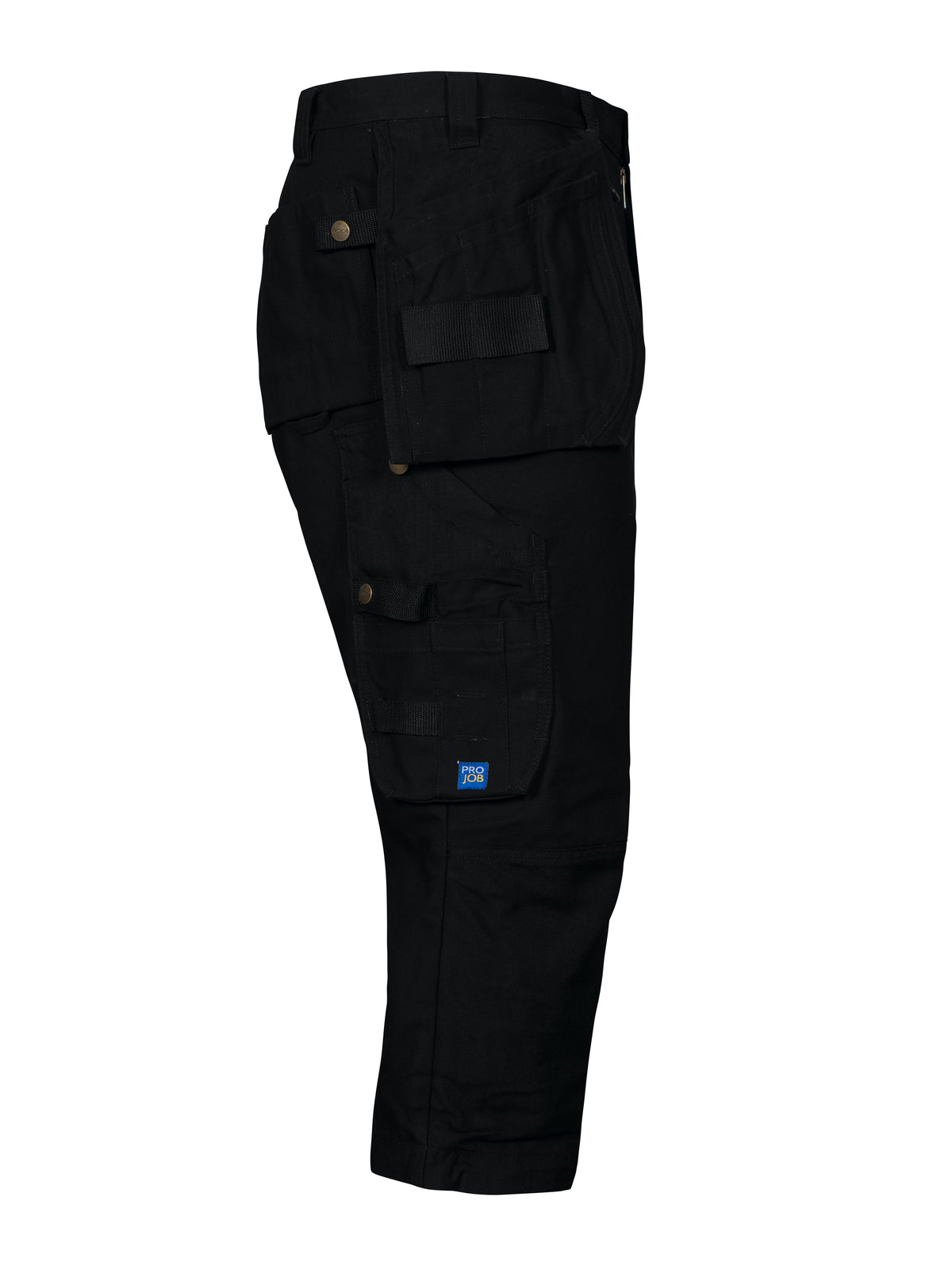 ProJob 5517 Piratenhose mit Hängetaschen und Knieverstärkung mit Hängetaschen Schwarz, Seitenansicht rechts
