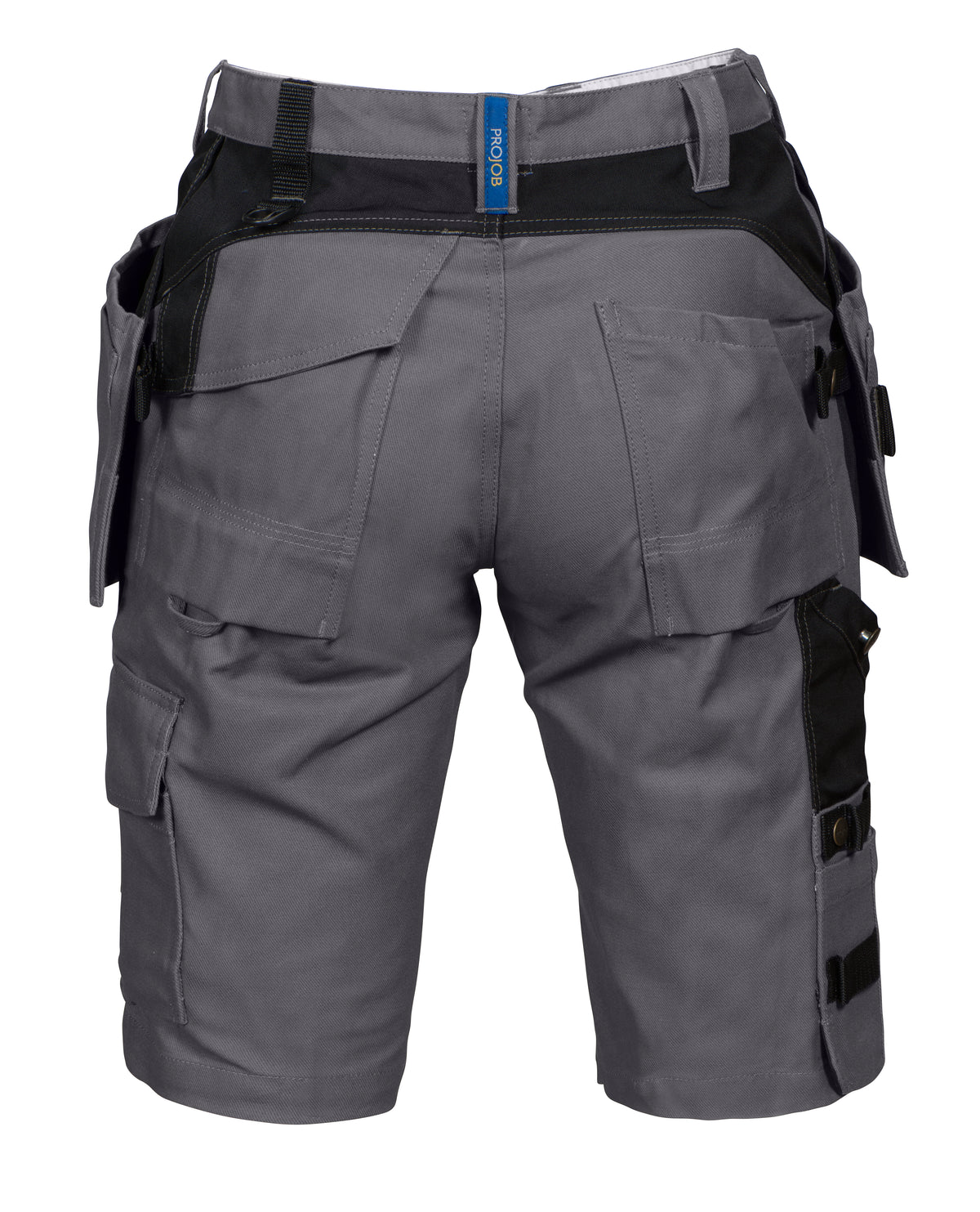ProJob 5527 Oberschenkelverstärkte Shorts mit Hängetaschen 100% Baumwolle Grau, Rückansicht