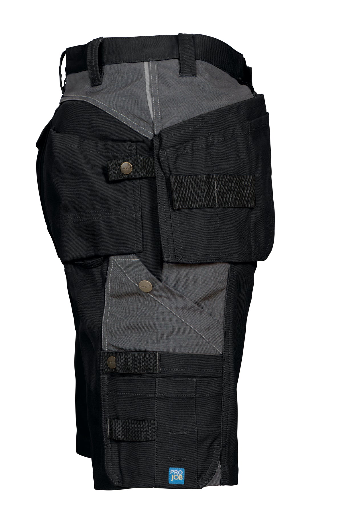 ProJob 5527 Oberschenkelverstärkte Shorts mit Hängetaschen 100% Baumwolle Schwarz, Seitenansicht rechts
