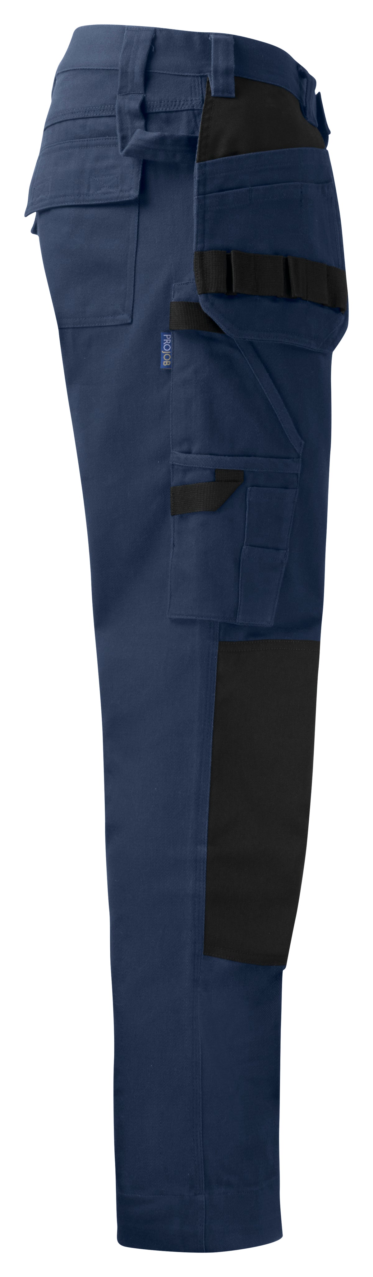 ProJob 5530 Arbeitshose mit Knieverstärkung und Hängetaschen Blau, Seitenansicht rechts