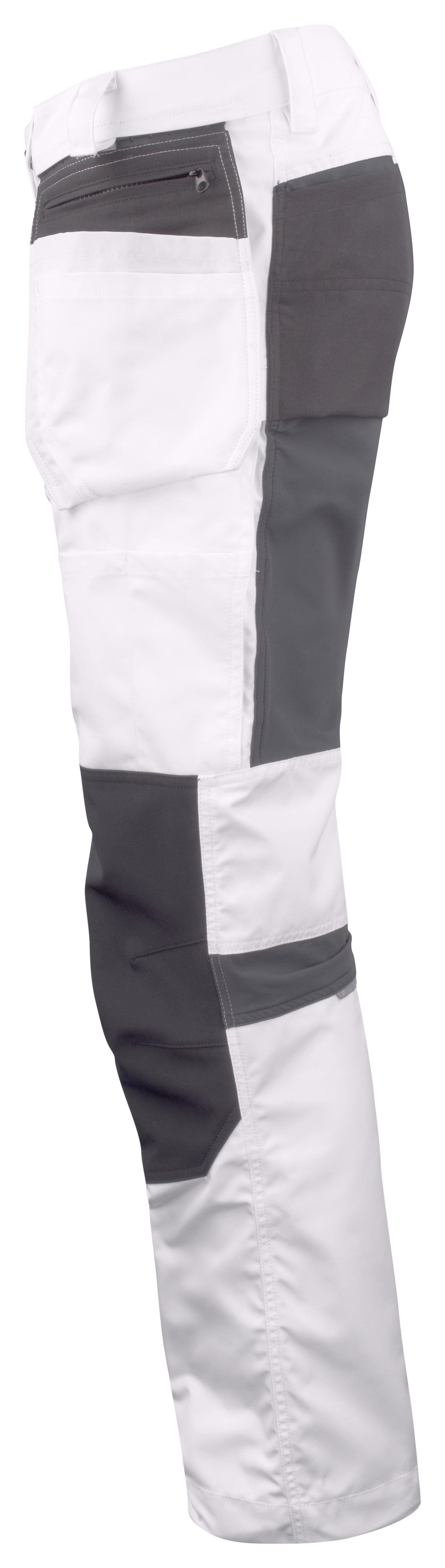 ProJob 5536 Bundhose mit Stretcheinsätzen und Abnehmbaren Hängetaschen Weiss, Seitenansicht links