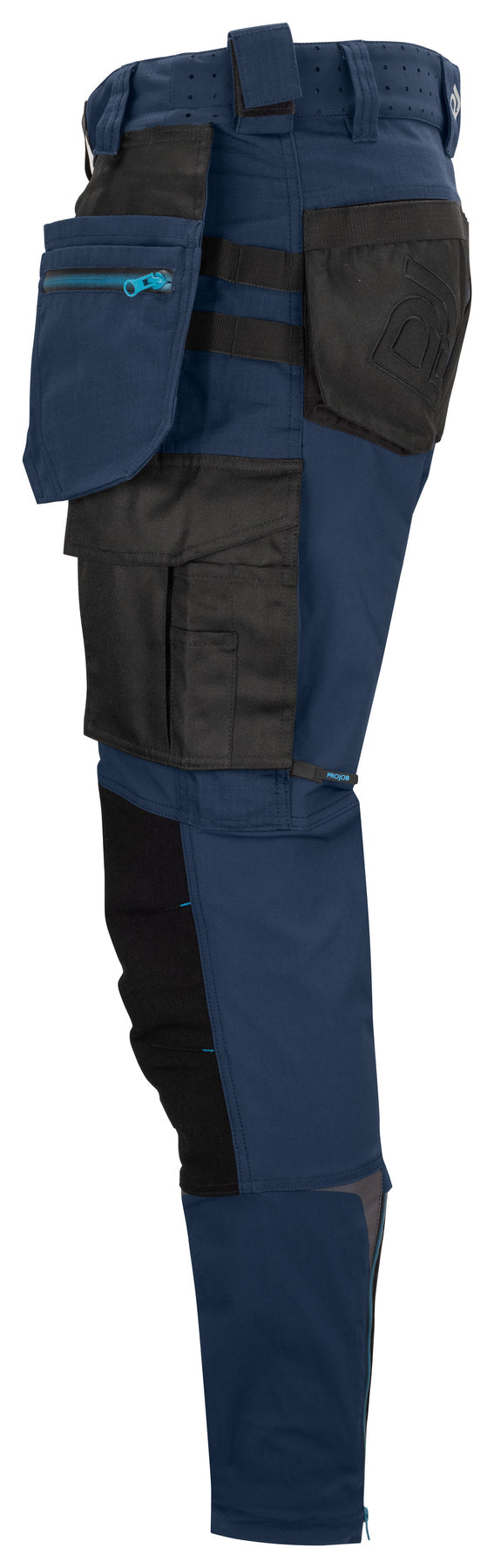ProJob 5550 Full Stretch Arbeitshose mit Kevlar Knieverstärkungen Slim Fit Marine, Seitenansicht links