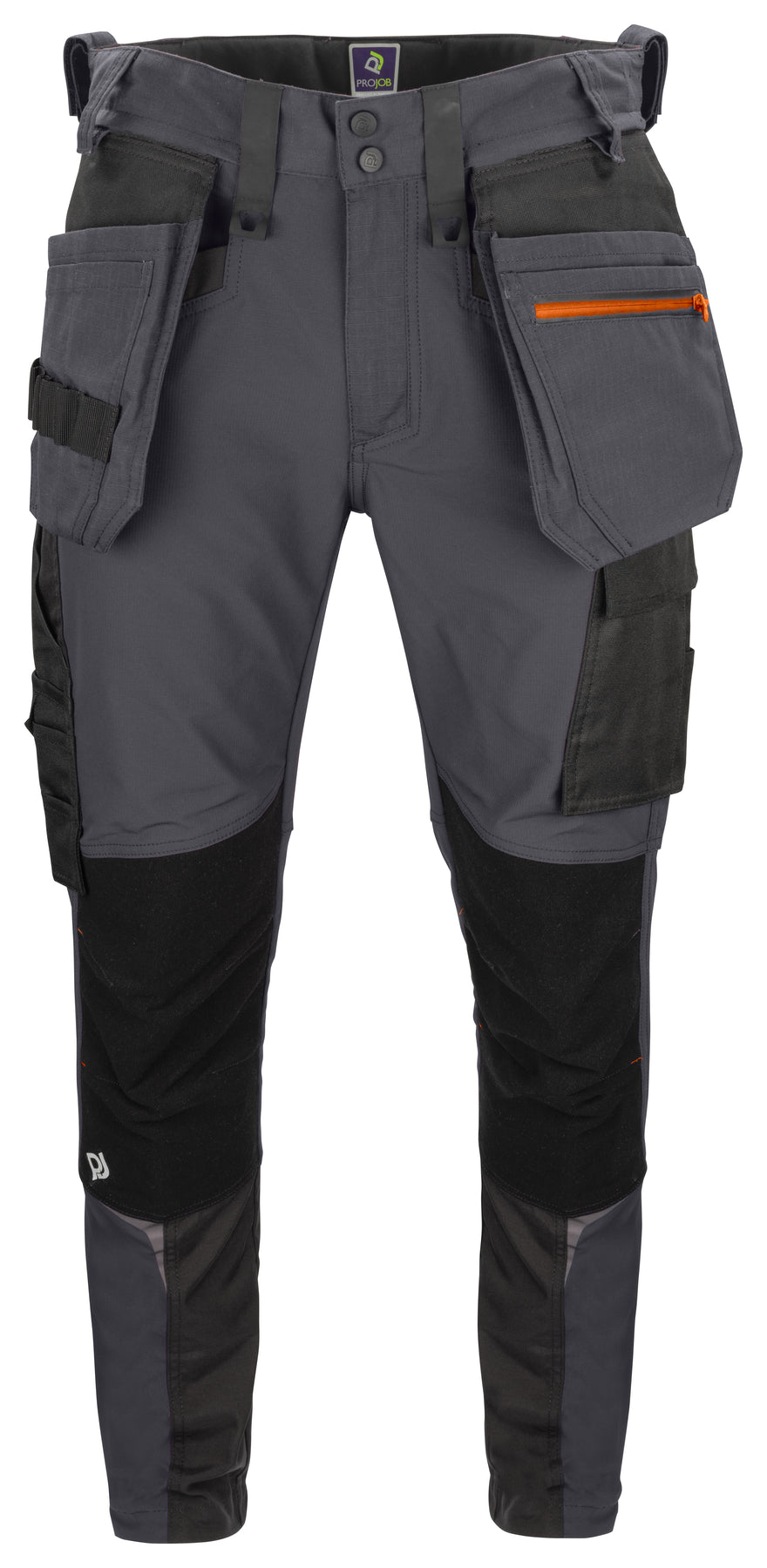 ProJob 5550 Full Stretch Arbeitshose mit Kevlar Knieverstärkungen Slim Fit Grau, Vorderansicht