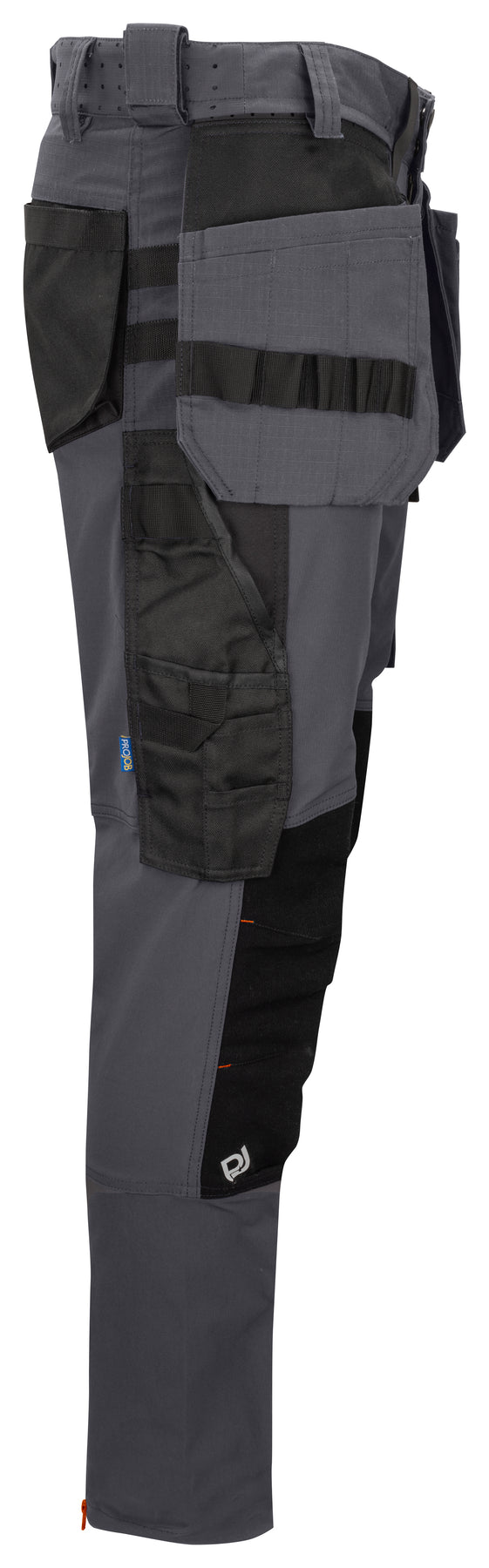 ProJob 5550 Full Stretch Arbeitshose mit Kevlar Knieverstärkungen Slim Fit Grau, Seitenansicht rechts