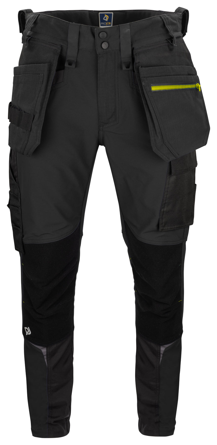 ProJob 5550 Full Stretch Arbeitshose mit Kevlar Knieverstärkungen Slim Fit Schwarz, Vorderansicht