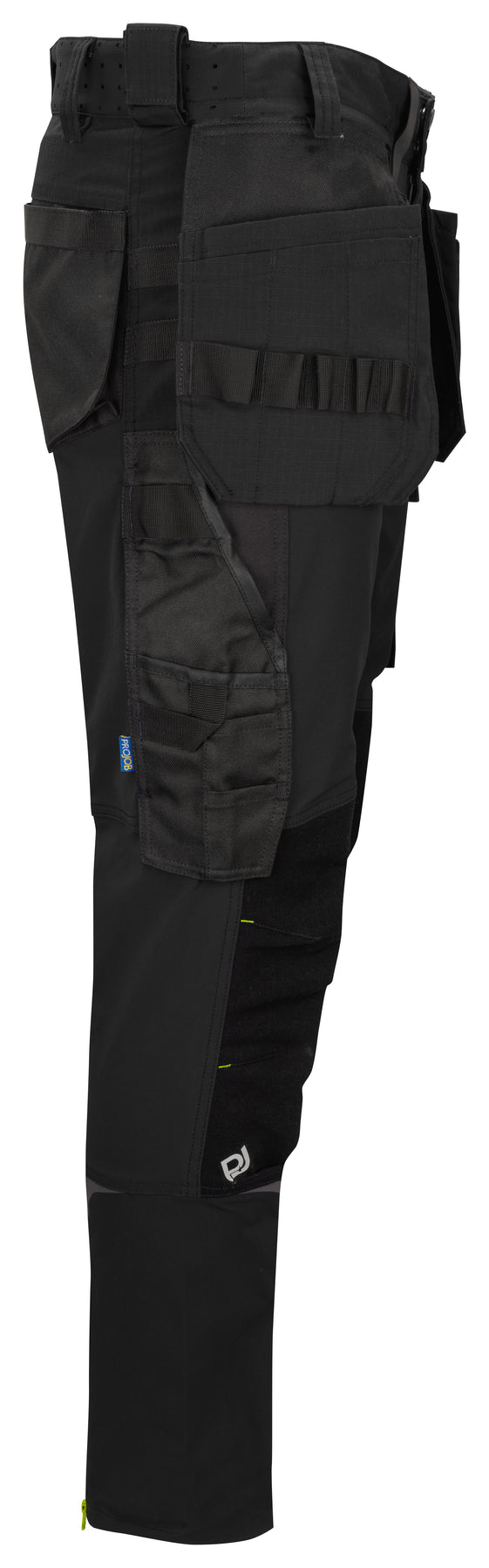ProJob 5550 Full Stretch Arbeitshose mit Kevlar Knieverstärkungen Slim Fit Schwarz, Seitenansicht rechts