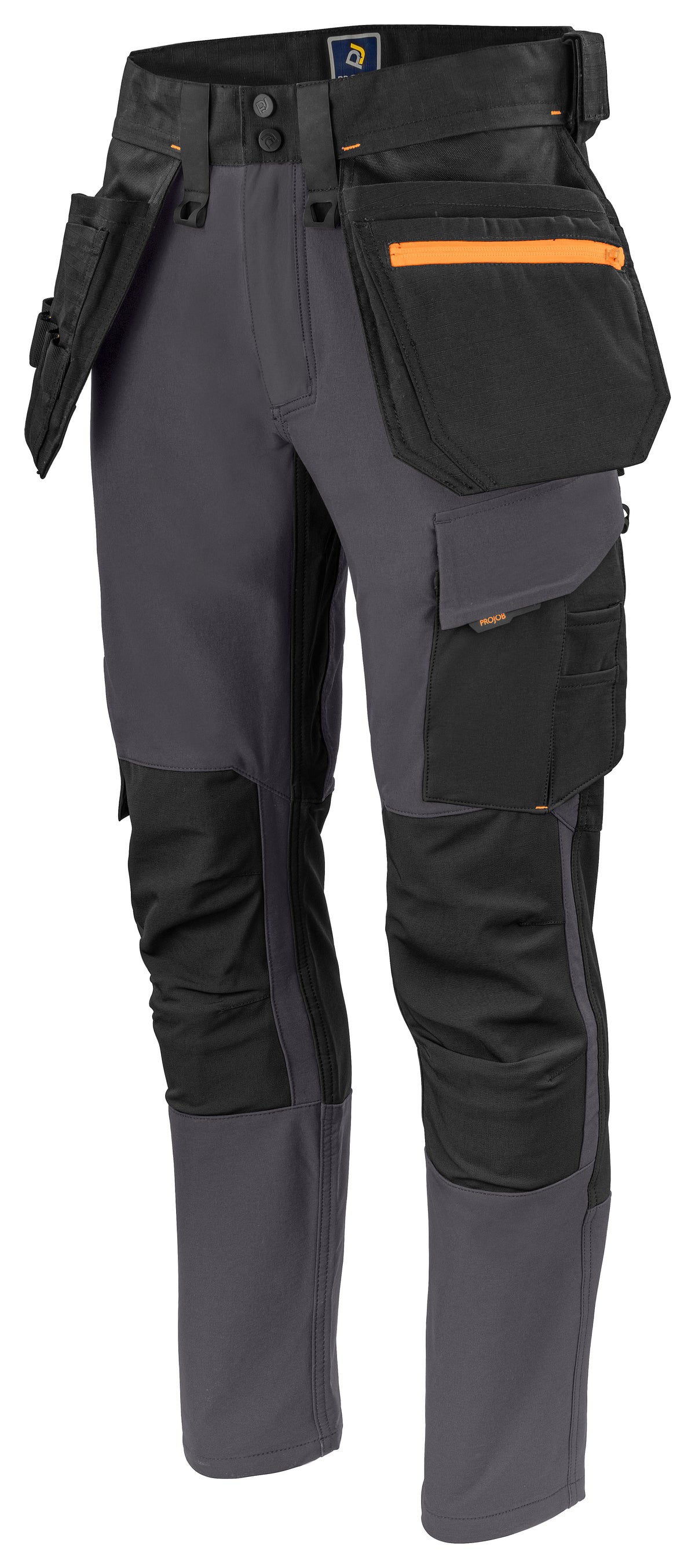 ProJob 5551 Bundhose Stretch mit Hängetaschen Grau, Produktansicht