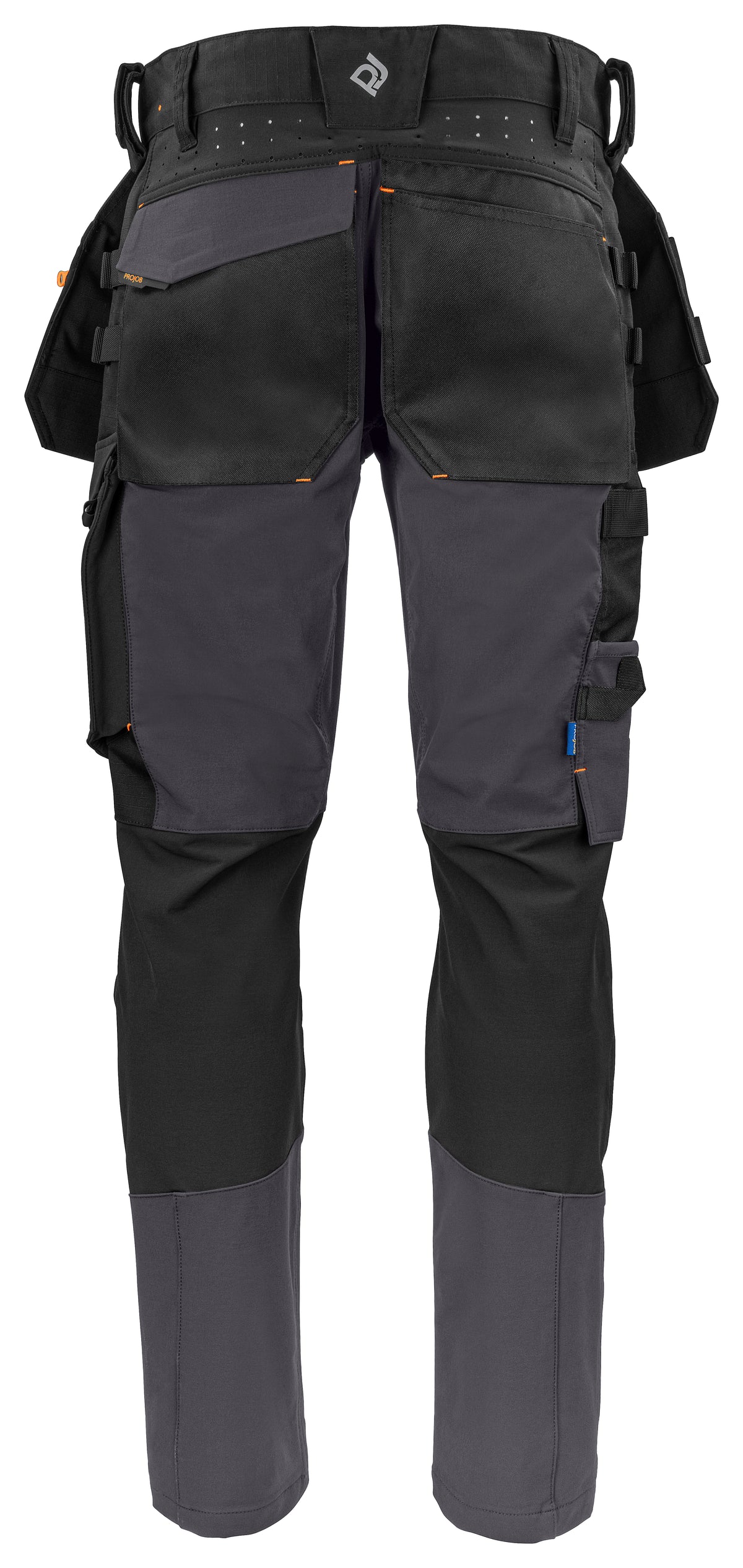 ProJob 5551 Bundhose Stretch mit Hängetaschen Grau, Rückansicht