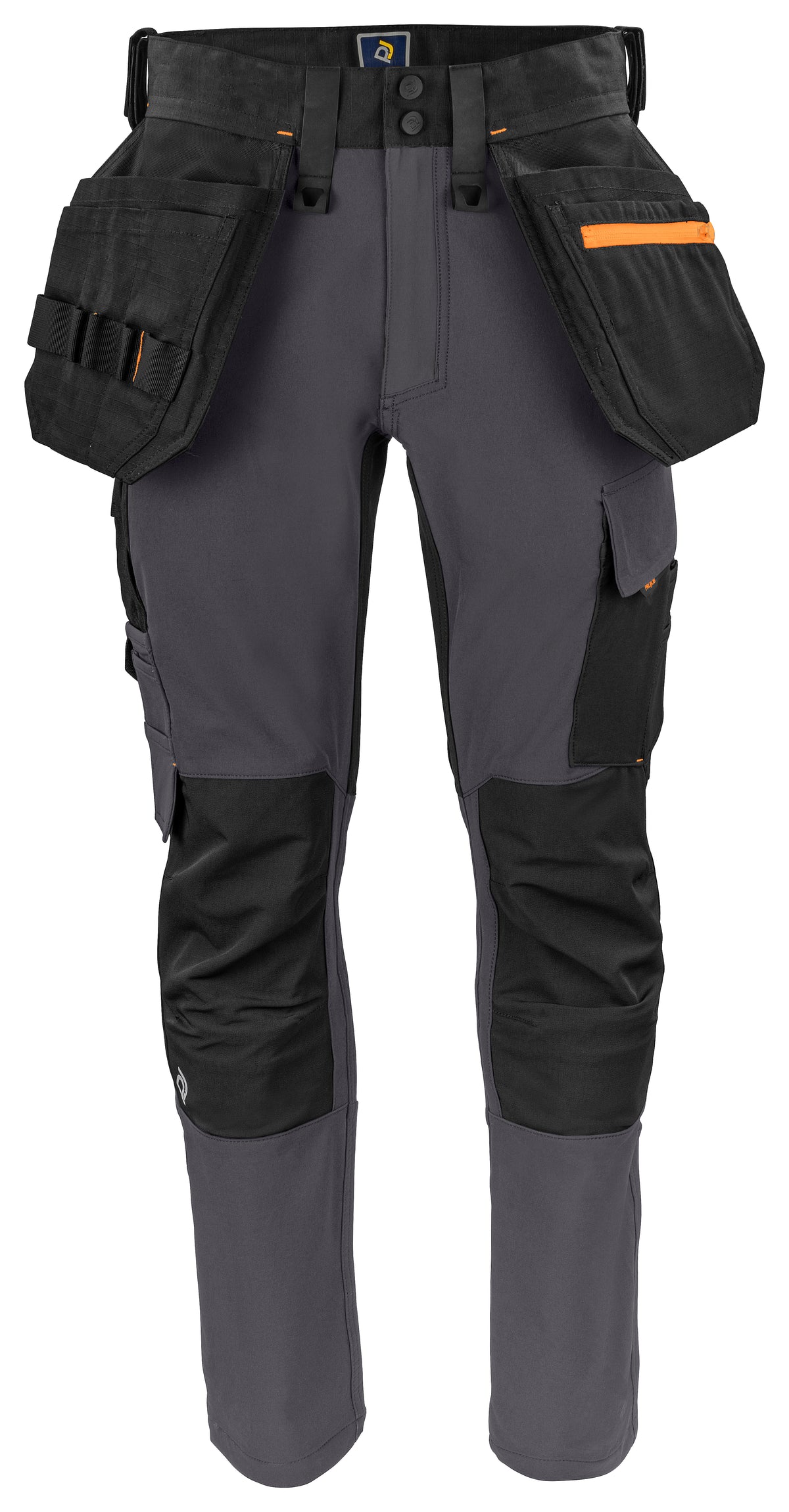ProJob 5551 Bundhose Stretch mit Hängetaschen Grau, Vorderansicht