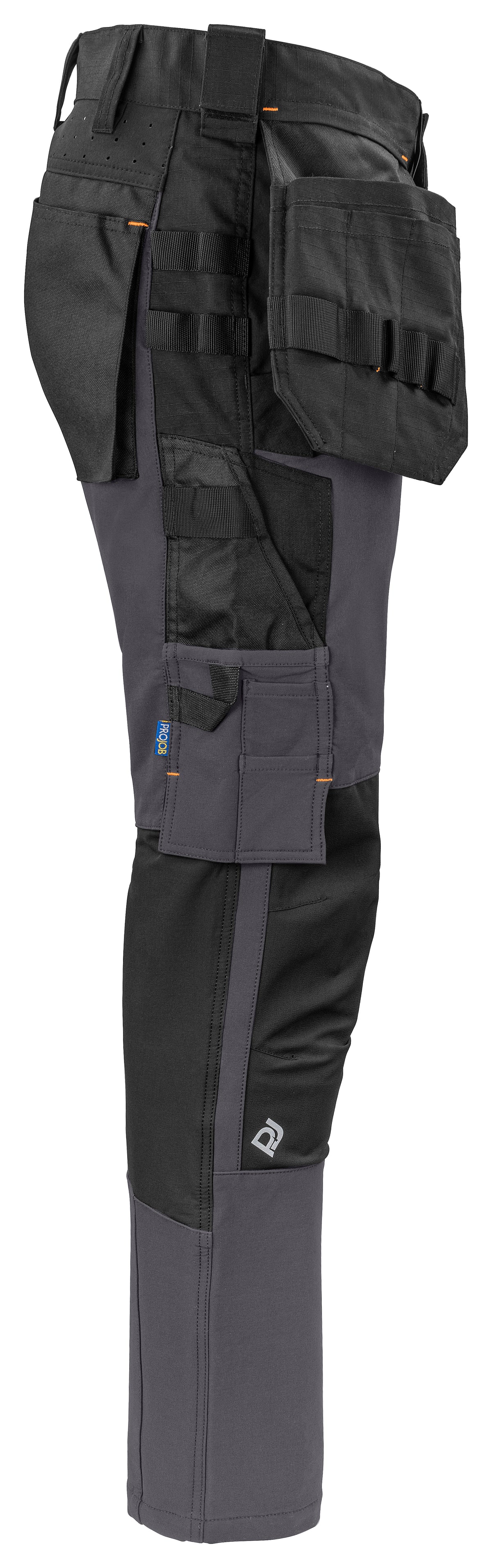 ProJob 5551 Bundhose Stretch mit Hängetaschen Grau, Seitenansicht rechts