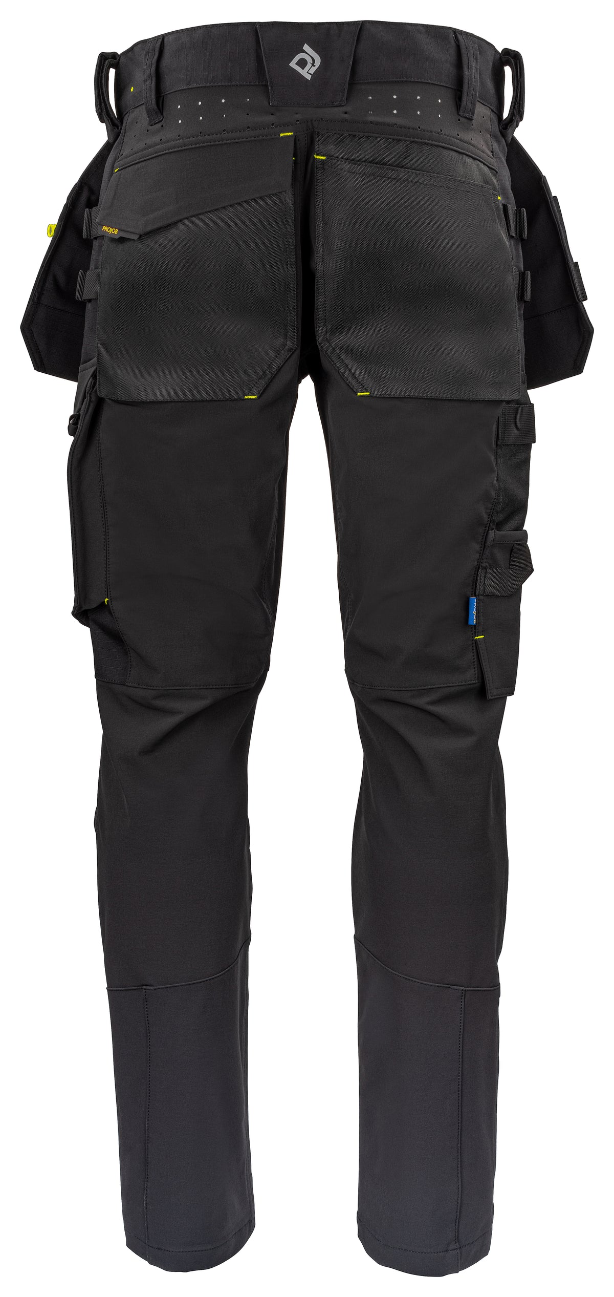 ProJob 5551 Bundhose Stretch mit Hängetaschen Schwarz, Rückansicht