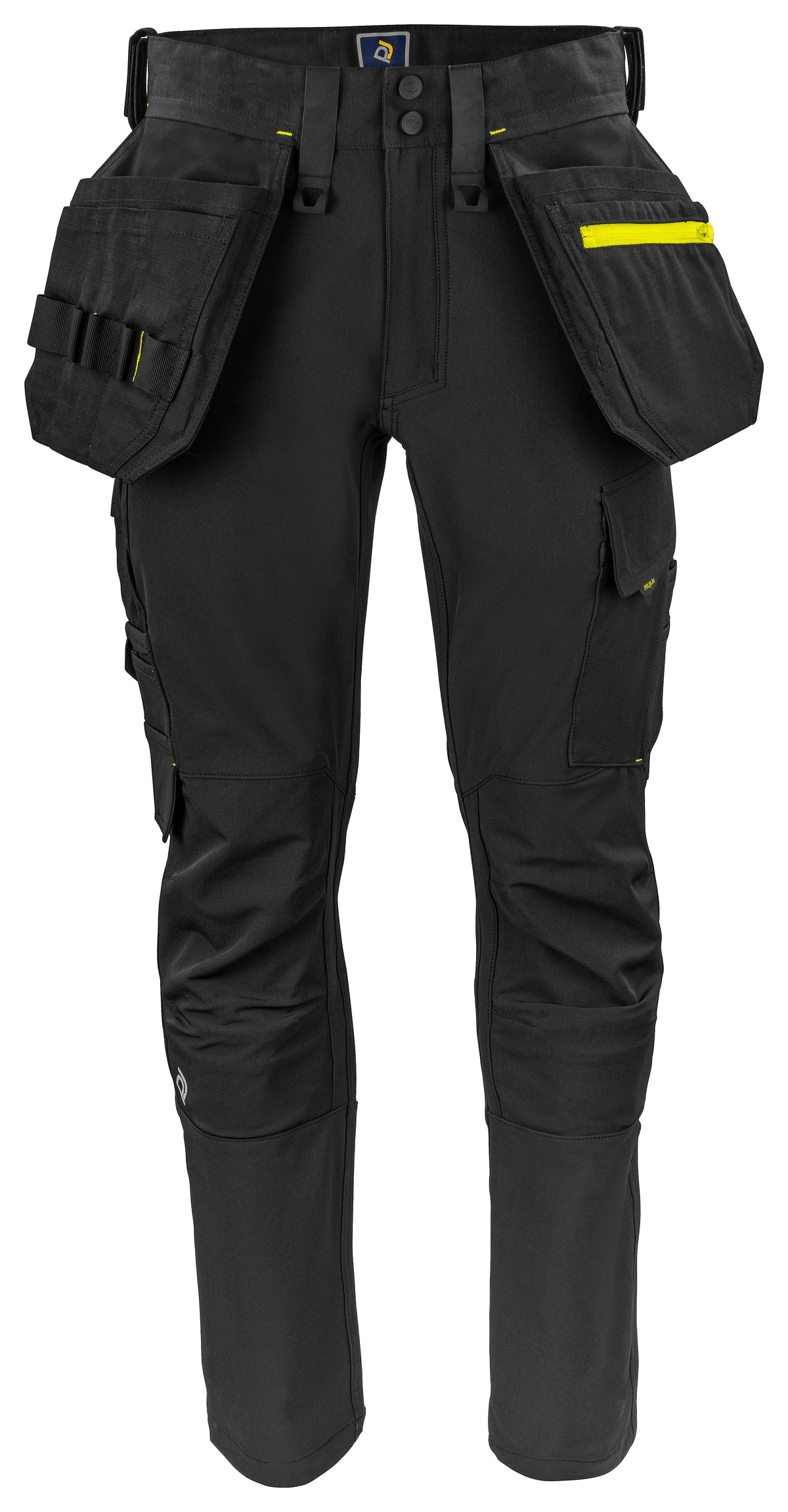 ProJob 5551 Bundhose Stretch mit Hängetaschen Schwarz, Vorderansicht