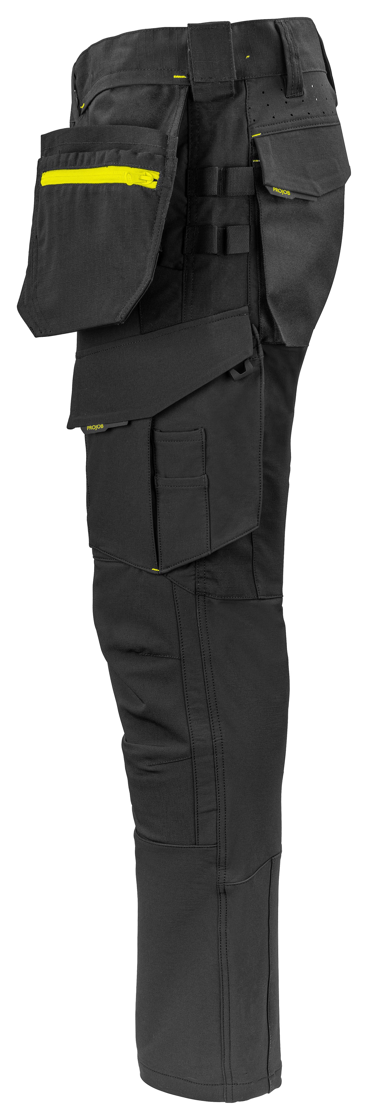 ProJob 5551 Bundhose Stretch mit Hängetaschen Schwarz, Seitenansicht links