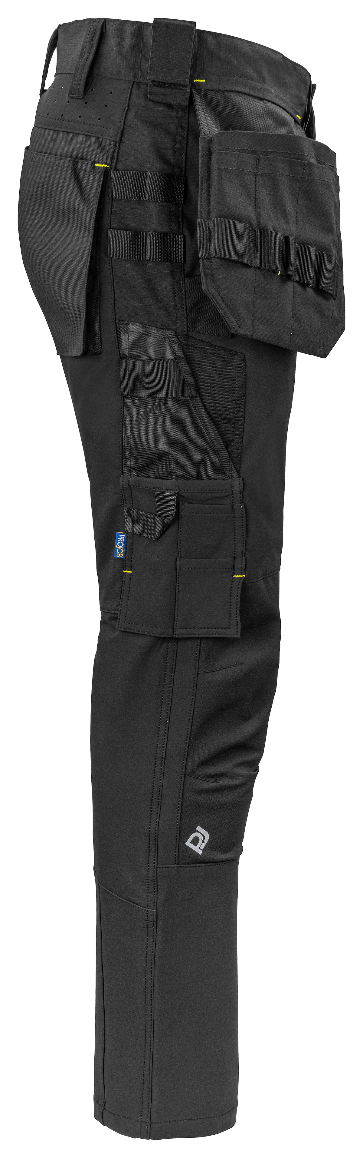 ProJob 5551 Bundhose Stretch mit Hängetaschen Schwarz, Seitenansicht rechts
