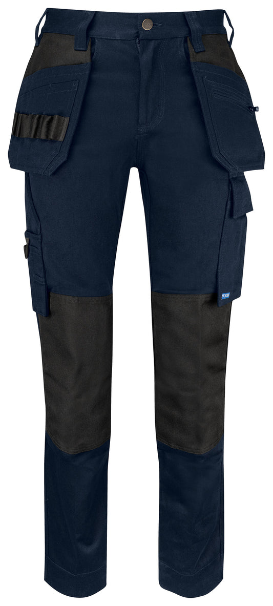 ProJob 5563 Damen Arbeitshose mit Hängentaschen Blau, Vorderansicht