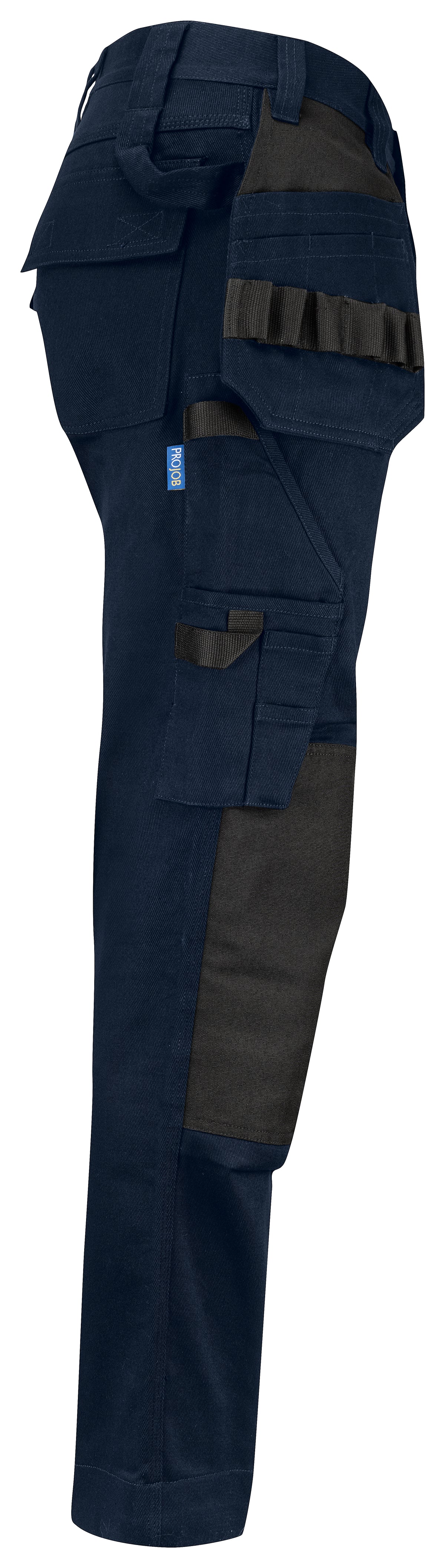 ProJob 5563 Damen Arbeitshose mit Hängentaschen Blau, Seitenansicht rechts