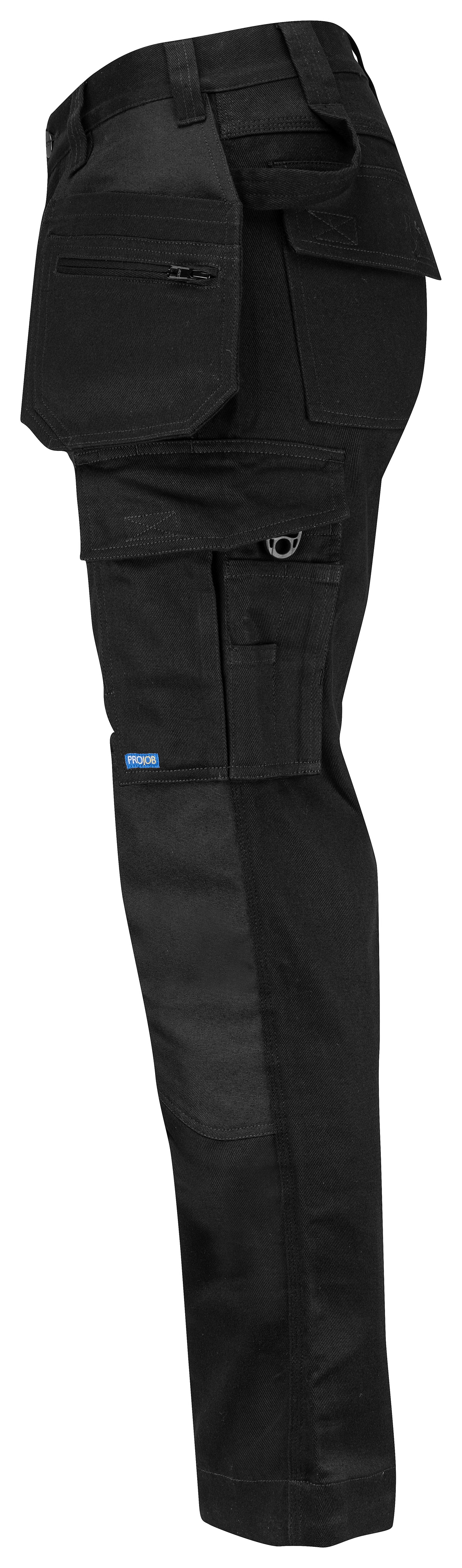 ProJob 5563 Damen Arbeitshose mit Hängentaschen Schwarz, Seitenansicht links