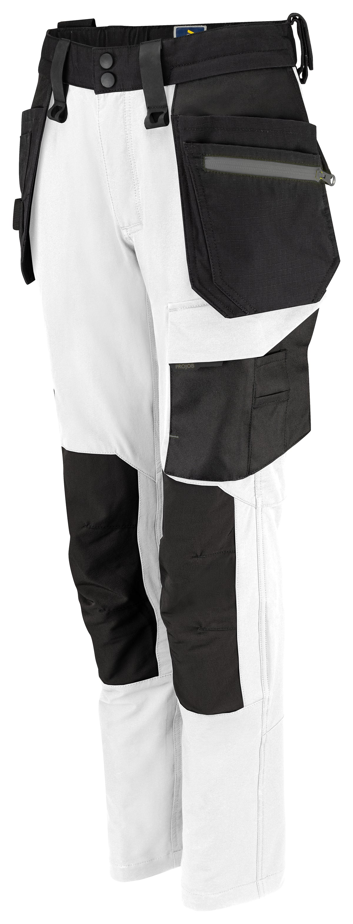 ProJob 5564 Damen Stretch Arbeitshose mit Hängentaschen Weiss, Produktansicht