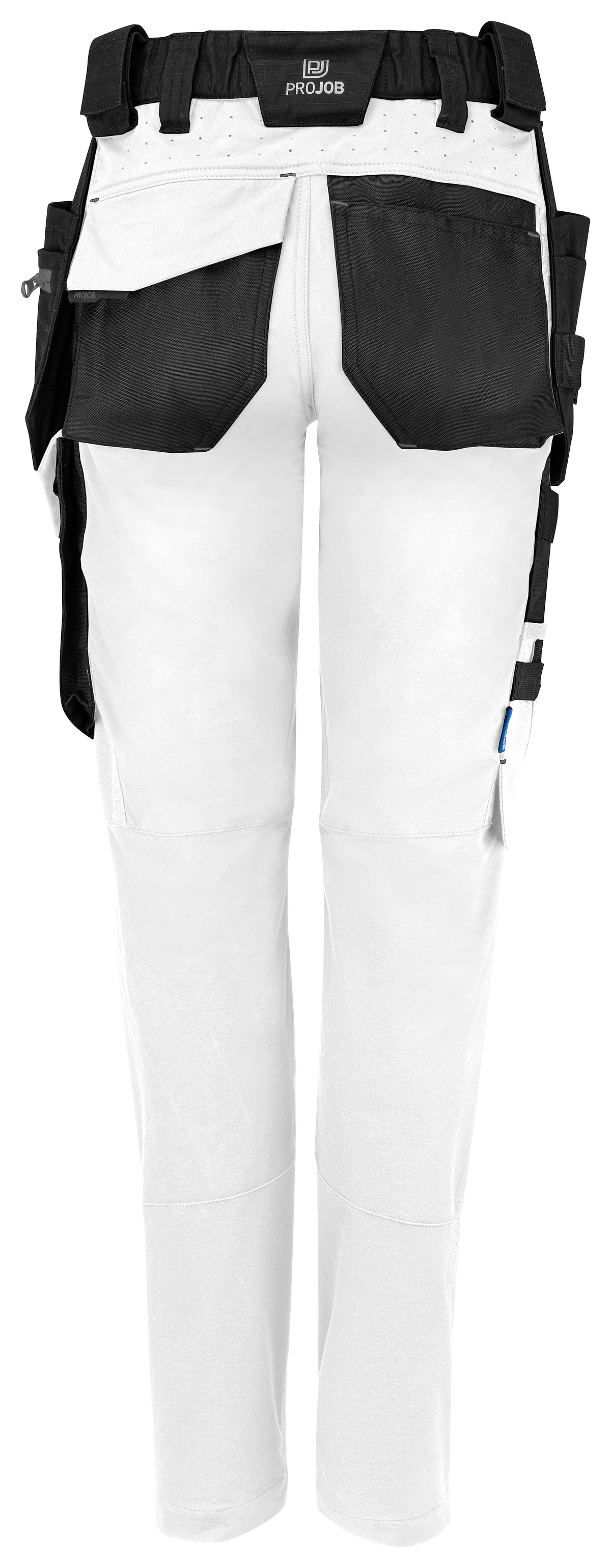 ProJob 5564 Damen Stretch Arbeitshose mit Hängentaschen Weiss, Rückansicht