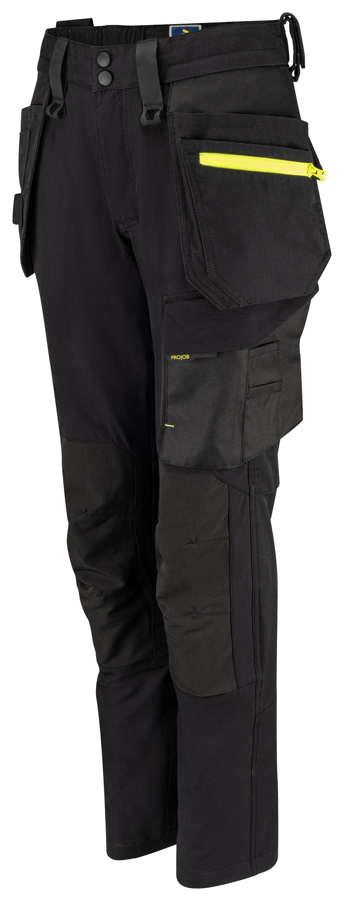 ProJob 5564 Damen Stretch Arbeitshose mit Hängentaschen Schwarz, Produktansicht