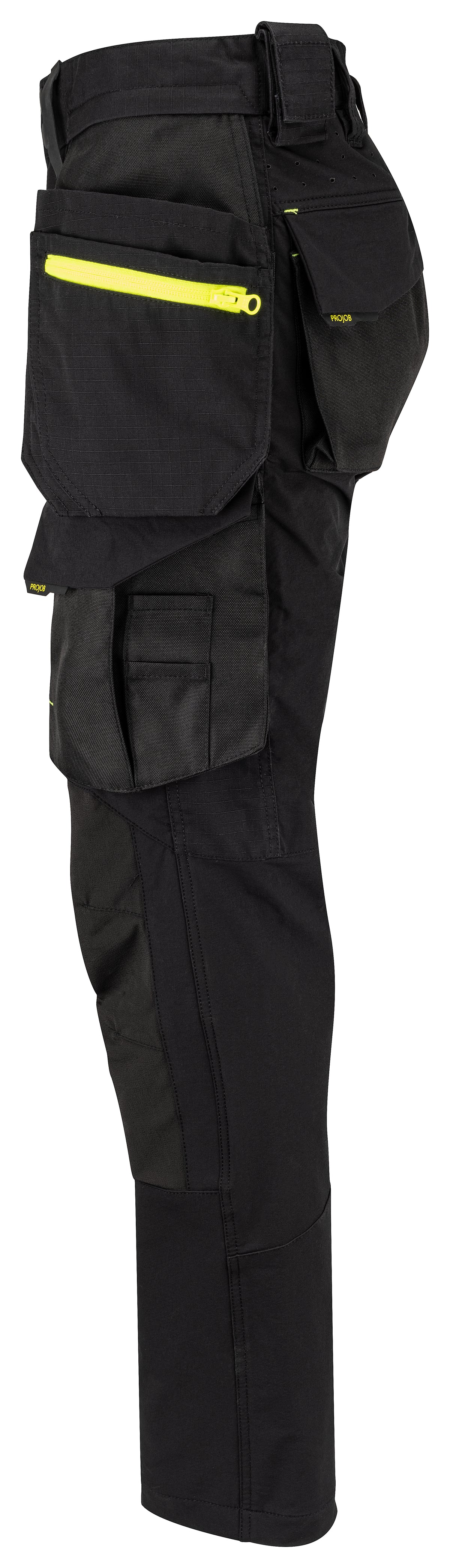 ProJob 5564 Damen Stretch Arbeitshose mit Hängentaschen Schwarz, Seitenansicht links
