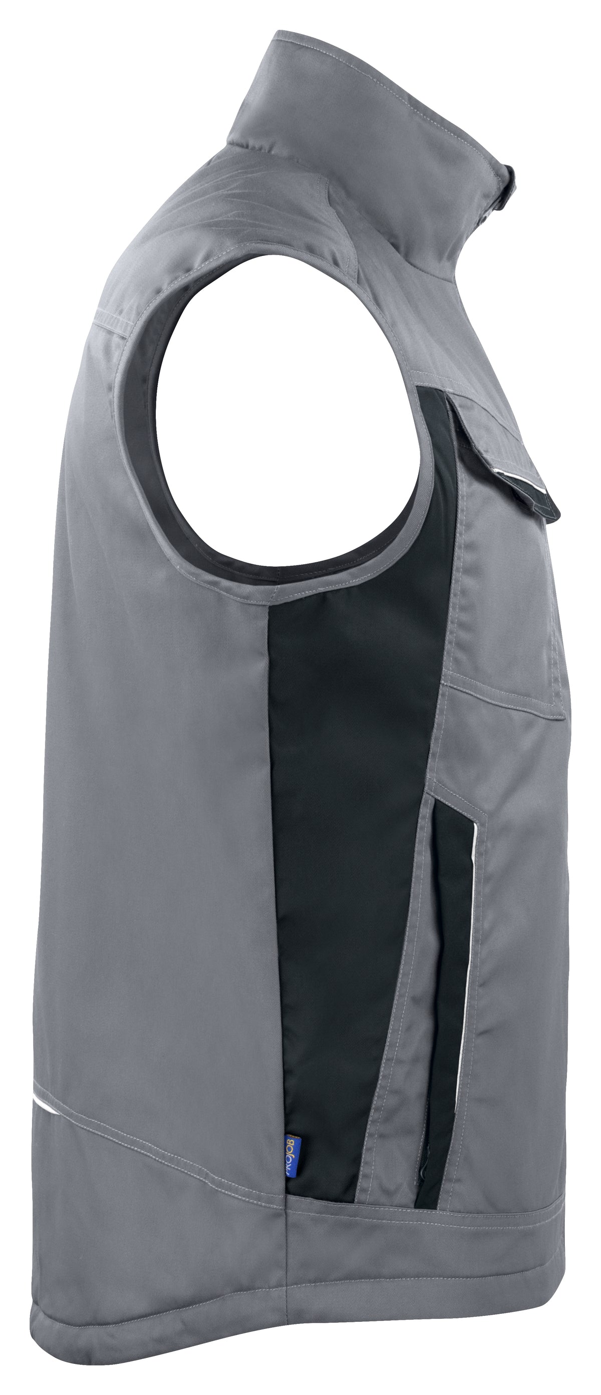 ProJob 5704 Gefütterte Weste mit Kontrastelementen Grau, Seitenansicht rechts
