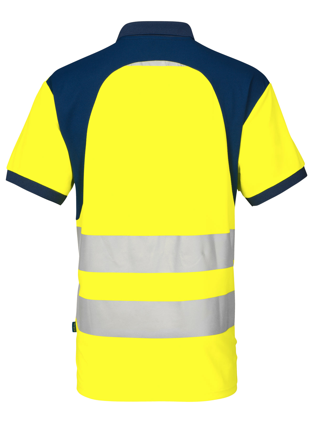 ProJob 6008 Piqué Polo EN ISO 20471 Klasse 2 Gelb/Marine, Rückansicht