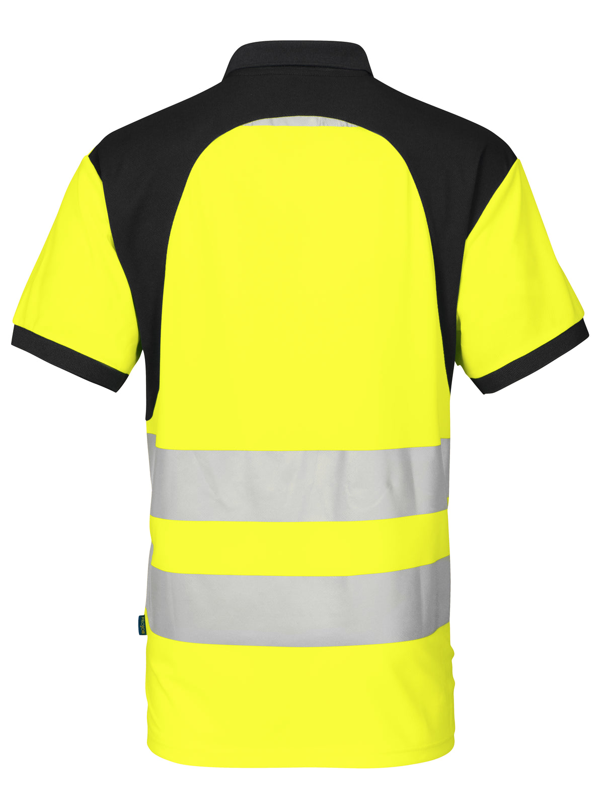 ProJob 6008 Piqué Polo EN ISO 20471 Klasse 2 Gelb/Schwarz, Rückansicht