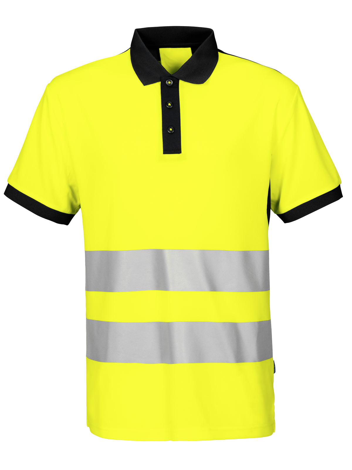 ProJob 6008 Piqué Polo EN ISO 20471 Klasse 2 Gelb/Schwarz, Vorderansicht