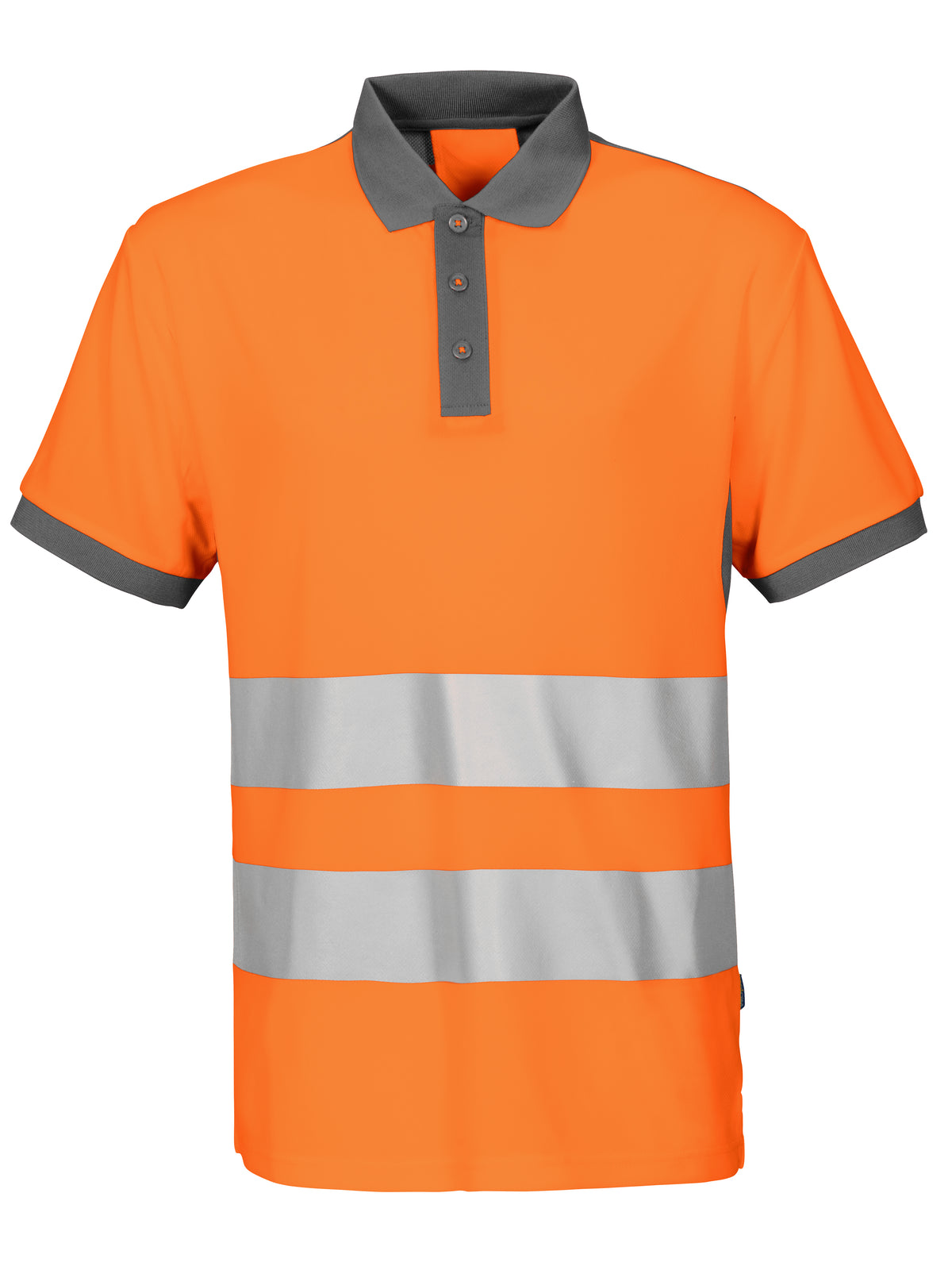 ProJob 6008 Piqué Polo EN ISO 20471 Klasse 2 Orange/Grau, Vorderansicht