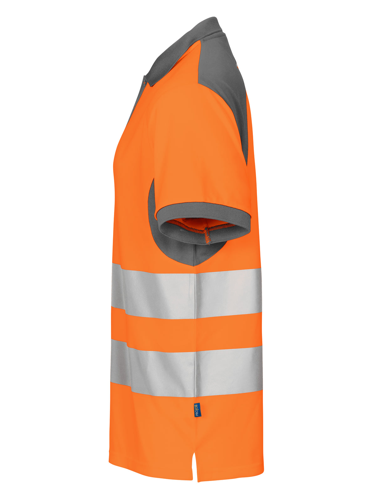 ProJob 6008 Piqué Polo EN ISO 20471 Klasse 2 Orange/Grau, Seitenansicht links