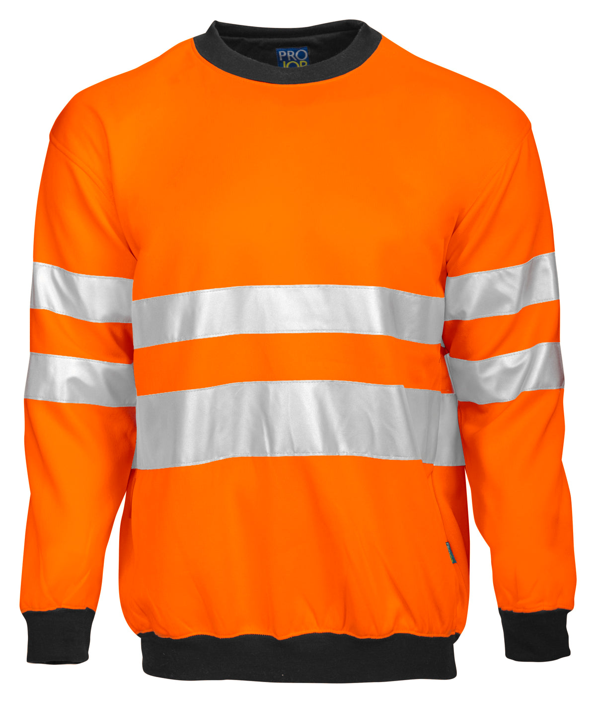 ProJob 6101 Sweatshirt EN ISO 20471 Klasse 3 Orange/Schwarz, Vorderansicht