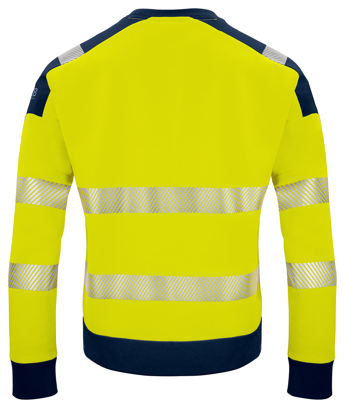 ProJob 6108 Sweatshirt EN ISO 20471 Klasse 3/2 Gelb/Marine, Rückansicht