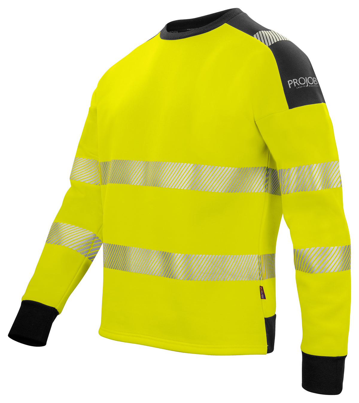 ProJob 6108 Sweatshirt EN ISO 20471 Klasse 3/2 Gelb/Schwarz, Produktansicht